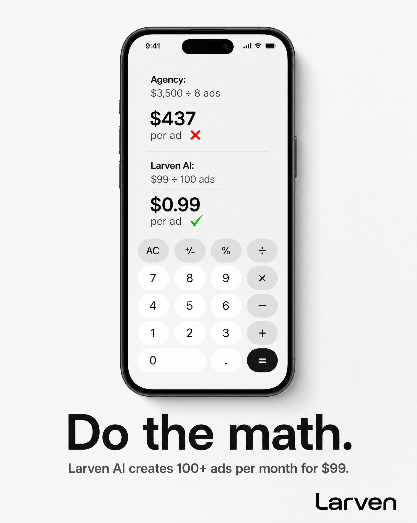 Larven AI Facebook ad