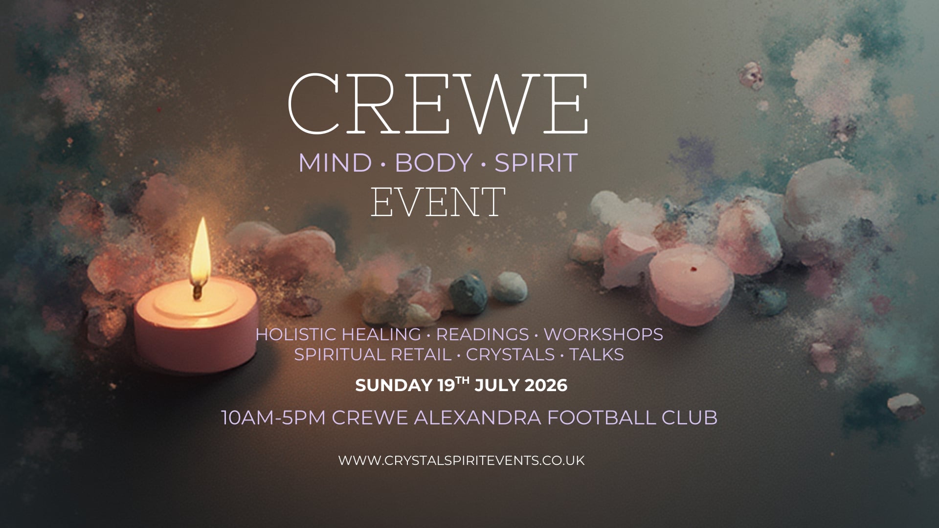 Crystal Spirit Events Facebook ad: Crewe Mind Body Spirit Event