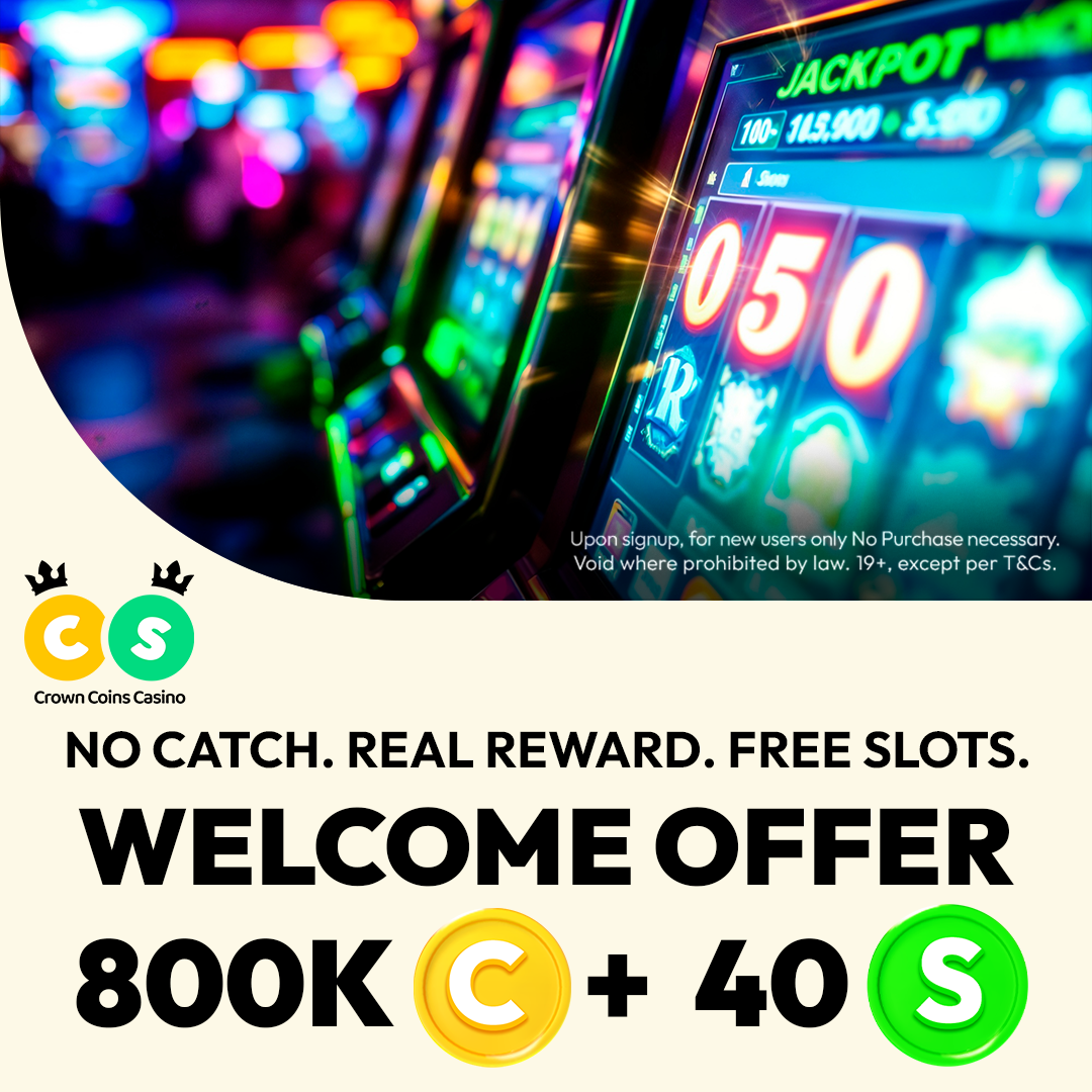 CrownCoins Casino Facebook ad from Mar 8, 2026