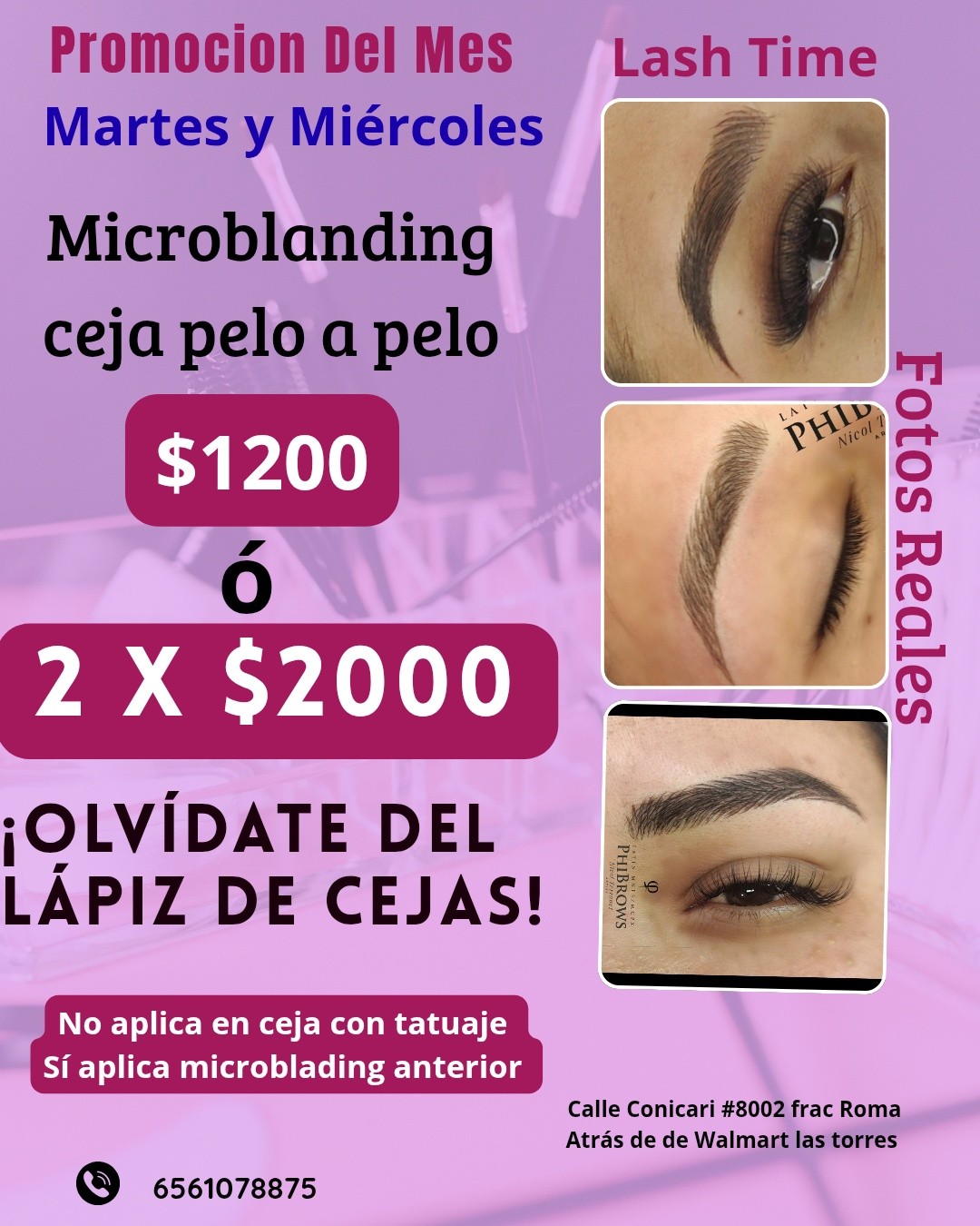 Lash Time Facebook ad: Solo Martes y Miércoles del Mes.