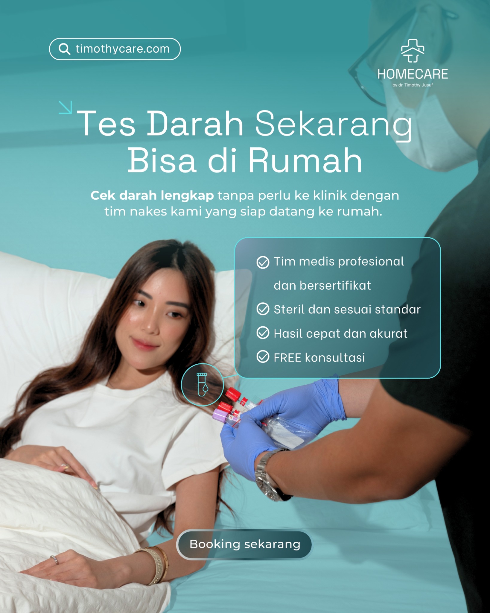 Homecare by dr. Timothy Jusuf Facebook ad from Dec 28, 2025
