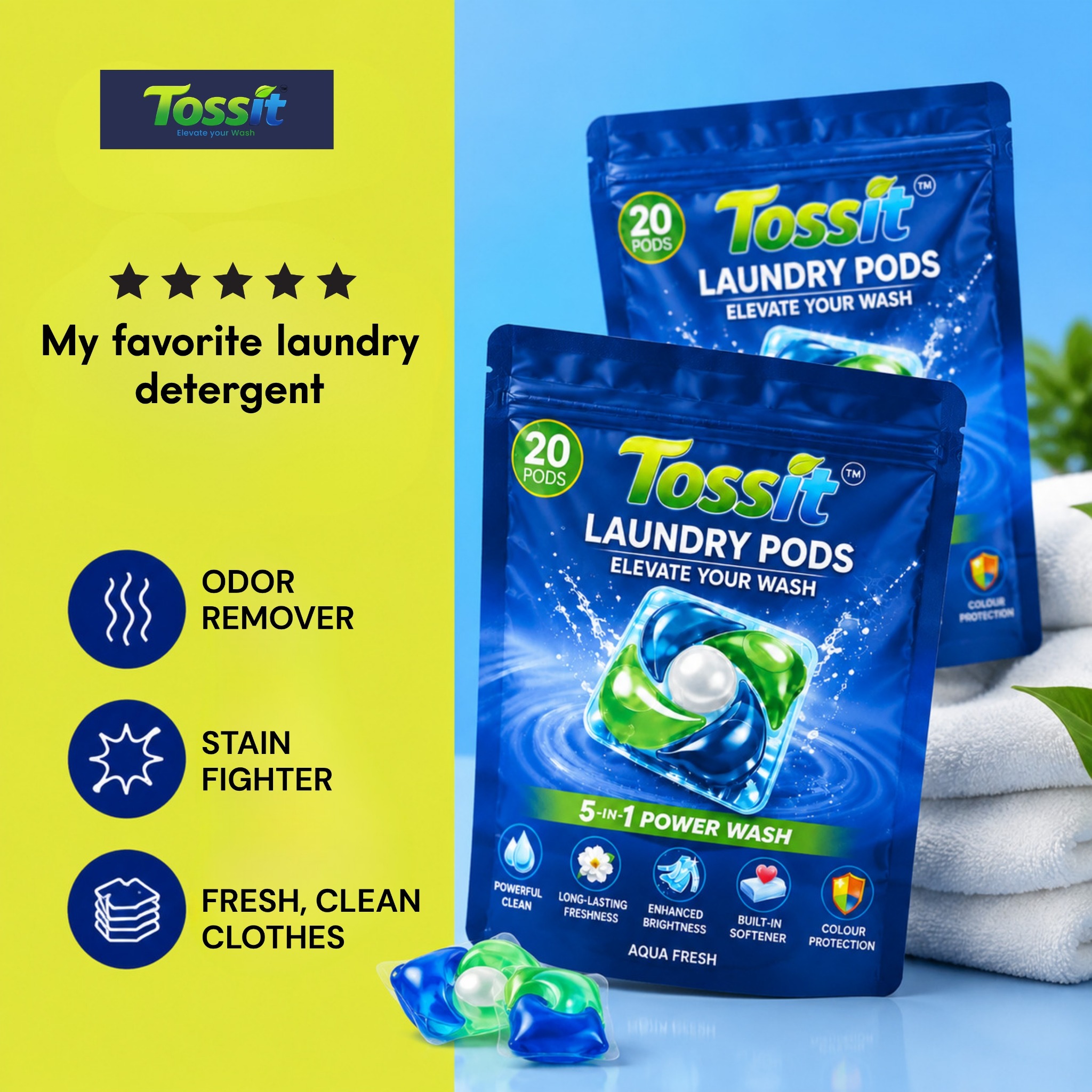 Tossit Facebook ad: Skip the Mess. Just Toss & Wash.