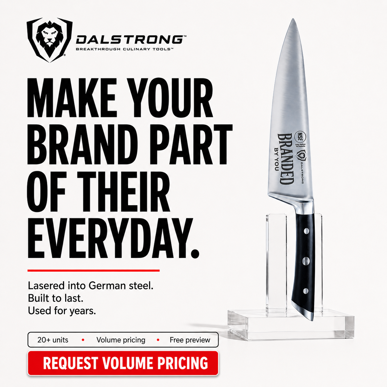 Dalstrong Facebook ad: Branded By You