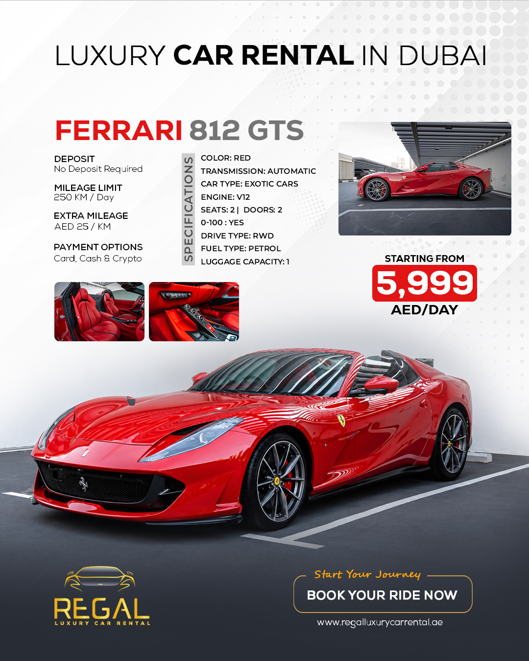 Regal Luxury Car Rental Facebook ad: ๐
๐๐ซ๐ซ๐๐ซ๐ข ๐๐๐ ๐๐๐, ๐จ๐ฉ๐๐ง-๐ญ๐จ๐ฉ ๐๐๐โฆ