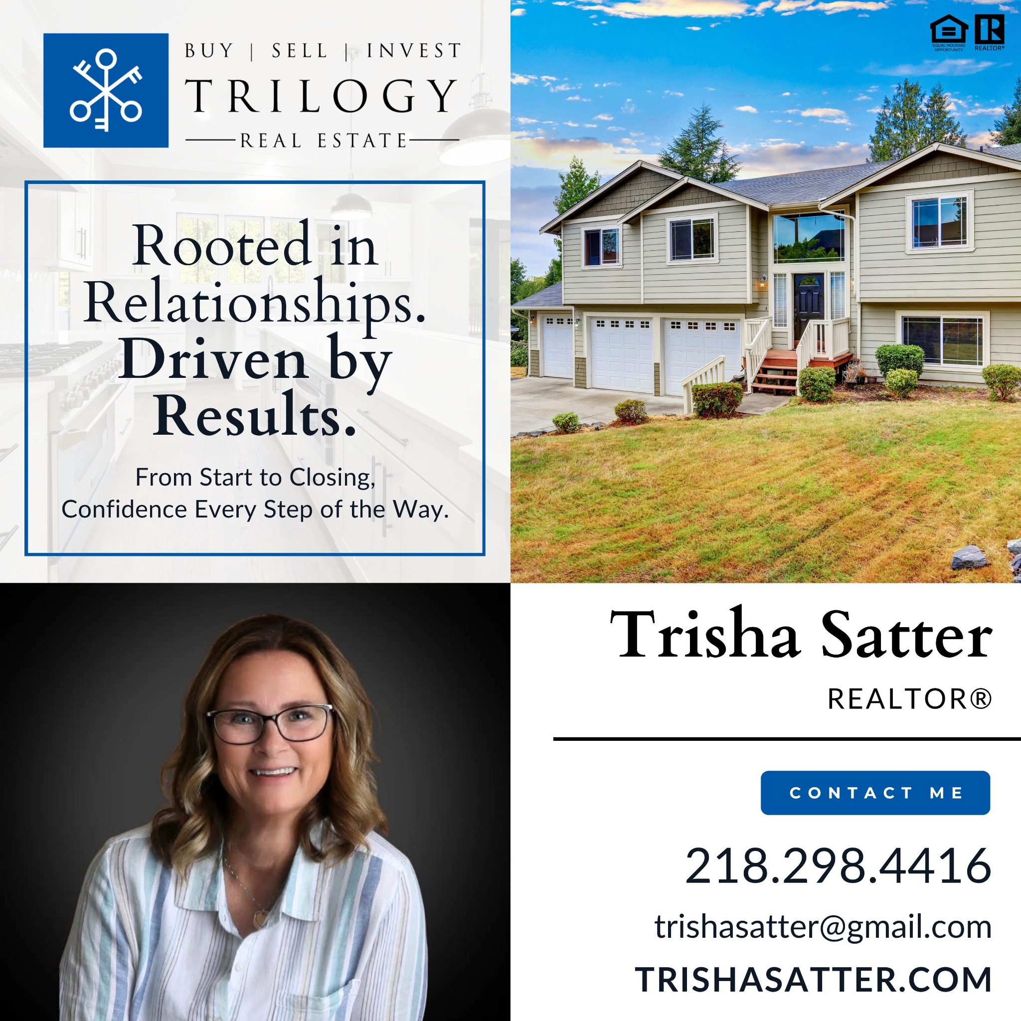Trilogy Real Estate - Trisha Satter Facebook ad: Trisha Satter's Blinq Card