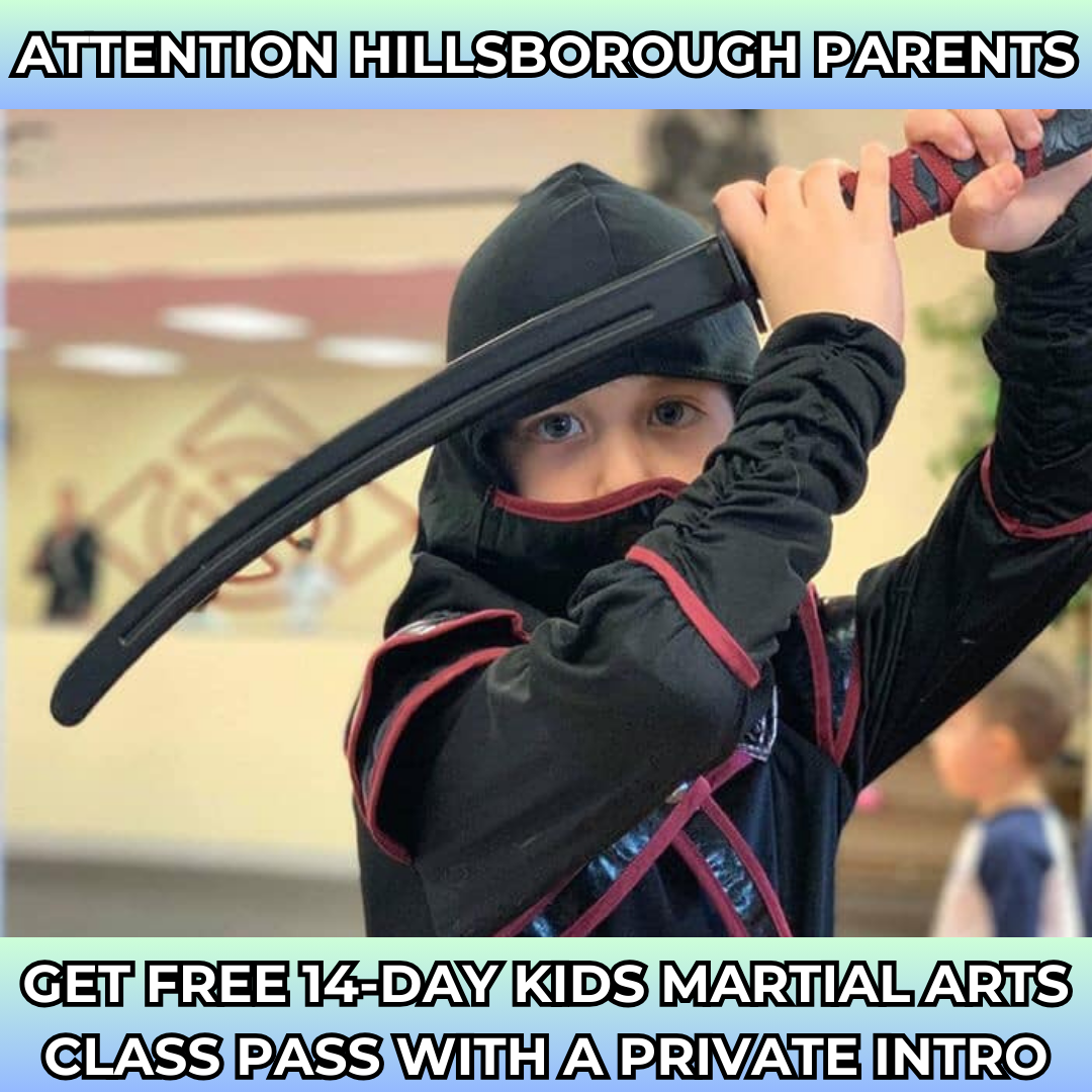 Kickside Martial Arts Hillsborough Facebook ad: Want a FREE 14-Day, Kids Martial Arts Class Pass?