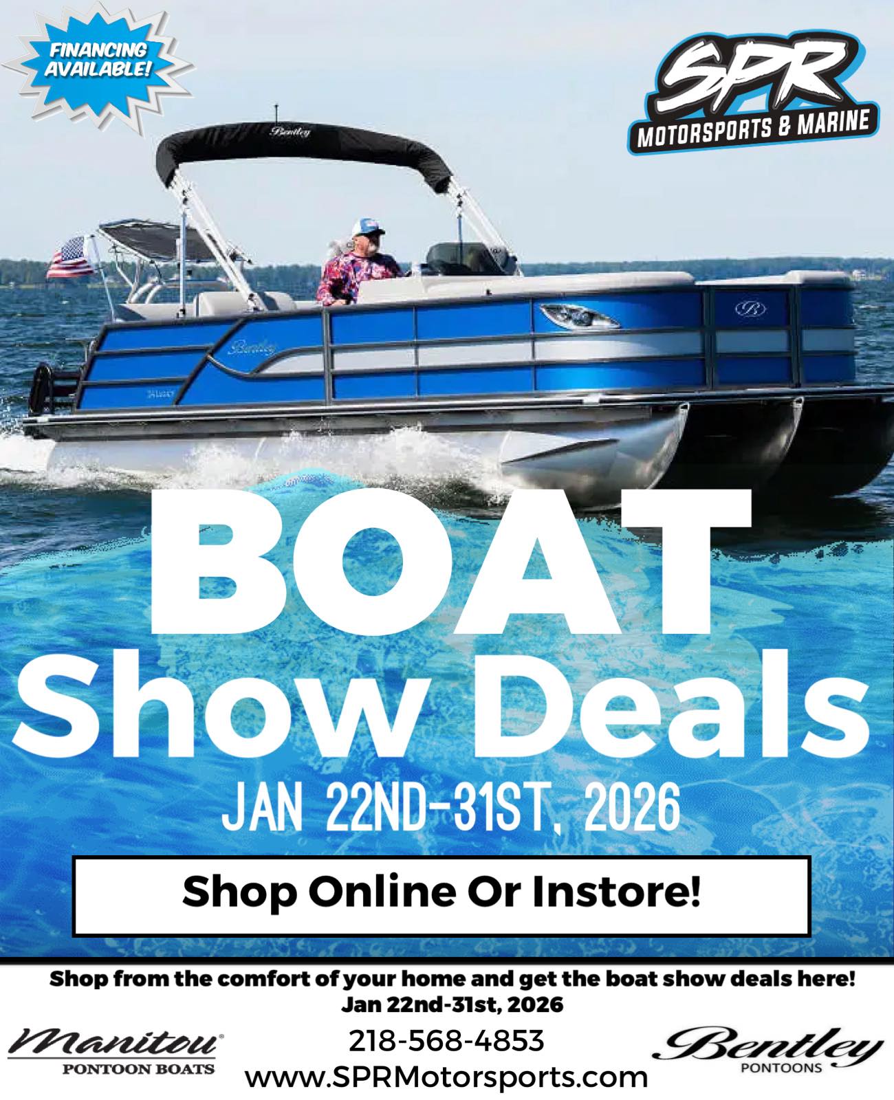 SPR Motorsports LLC Facebook ad: Boat Show Deals At Store and Online!