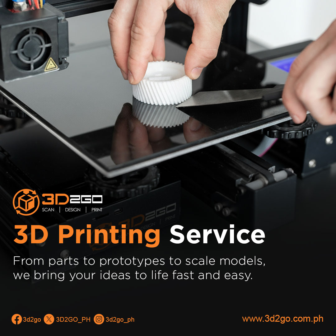 3D2GO 3D Services Philippines Facebook ad: Custom 3D Printing, Done When You Need It