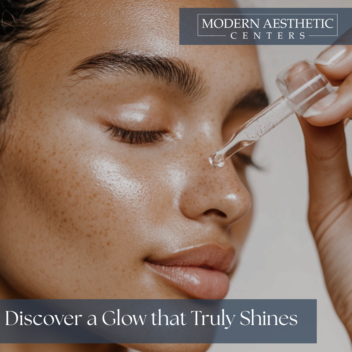 Modern Aesthetic Centers Facebook ad: Radiant skin starts with intentional care.
