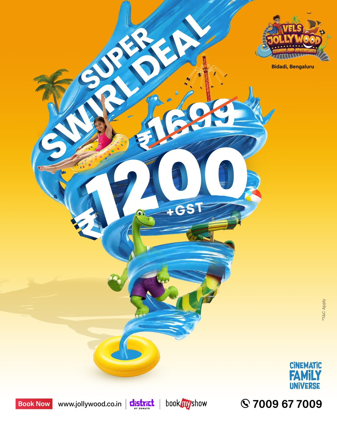 Vels Jollywood Adventures Facebook ad: Make a splash this summer with unlimited fun…