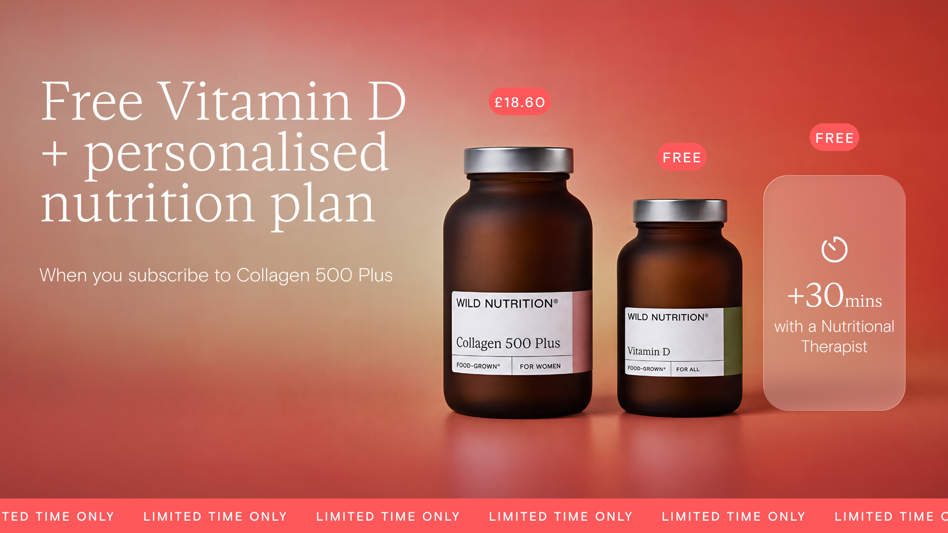 Wild Nutrition Facebook ad: Your glow, from within