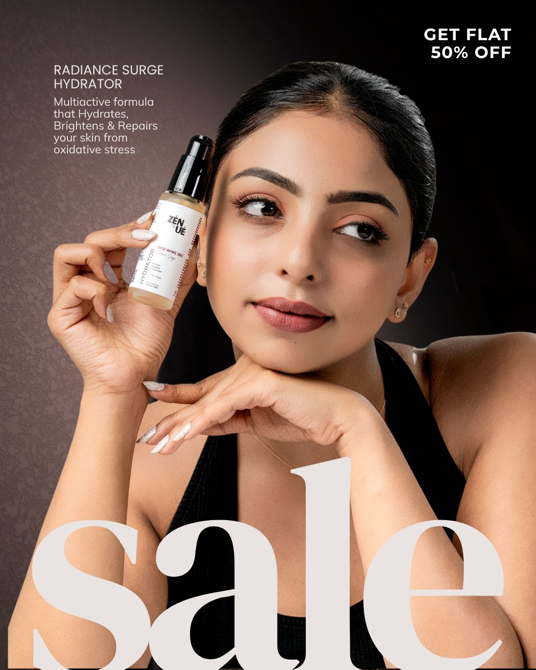 Zenuebeauty Facebook ad: ZENUE Anniversary Flash Sale = FLAT 50% OFF…