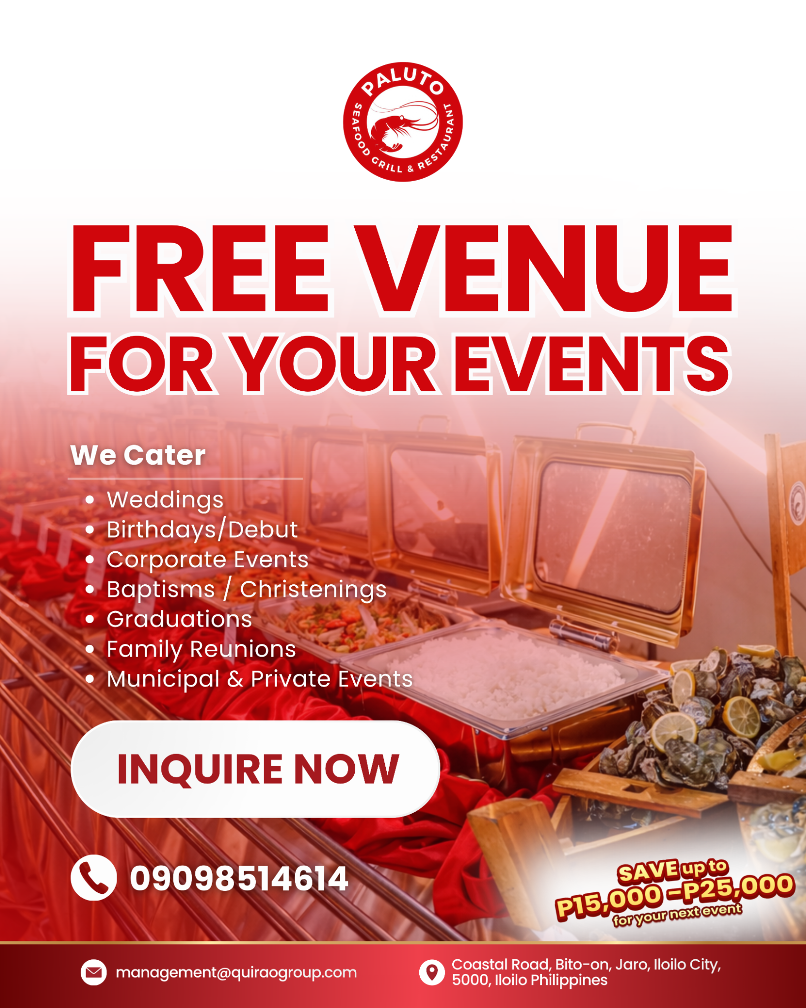 PALUTO Seafood Grill & Restaurant Facebook ad