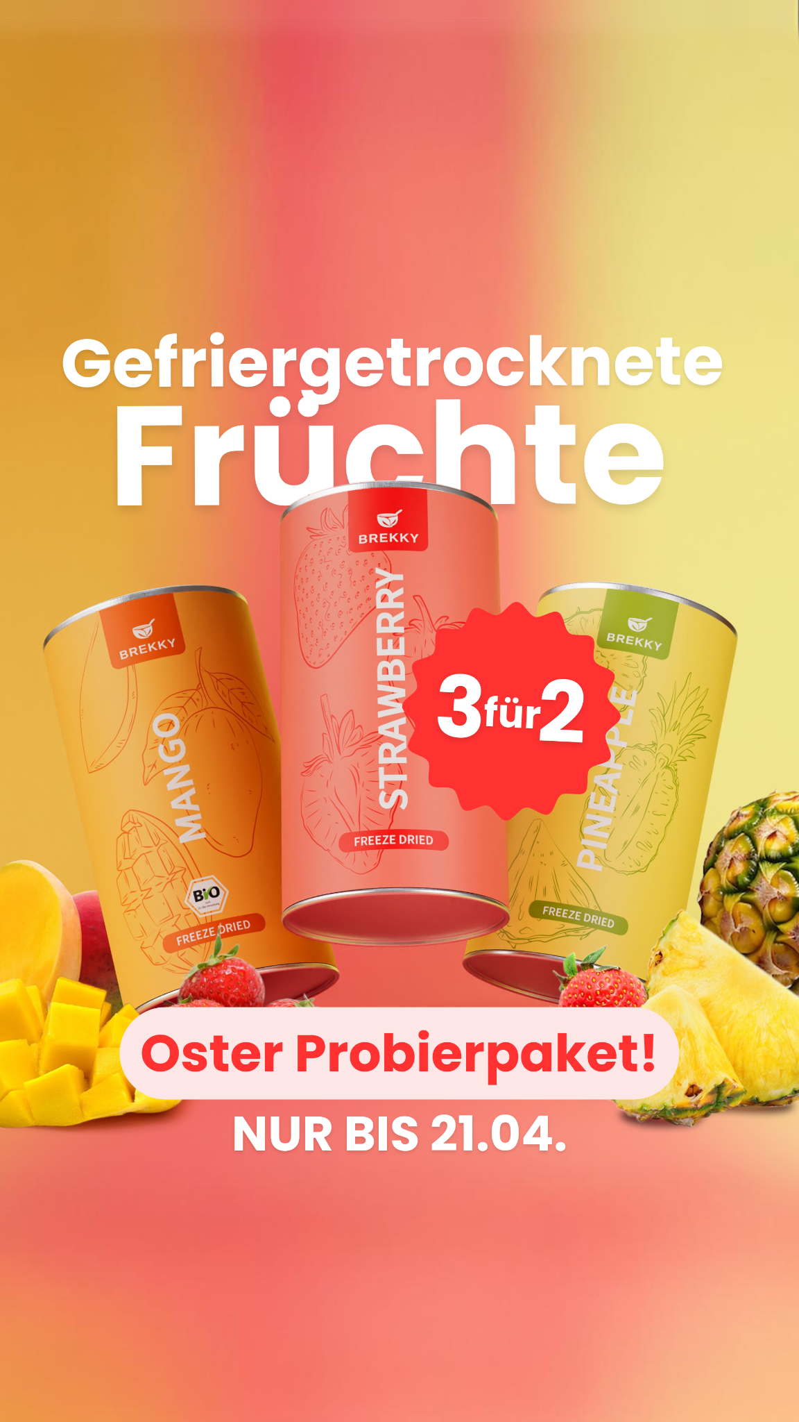 Brekky Bowl Facebook ad: 3 für 2 Angebot