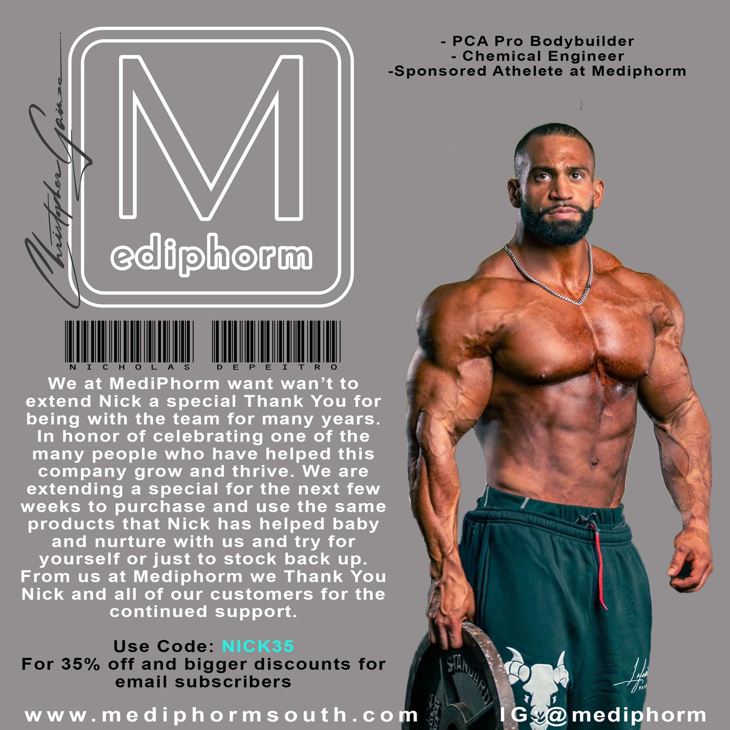 MediPhorm by MediPhorm South Facebook ad: Special Athlete Shoutout and special company friend!