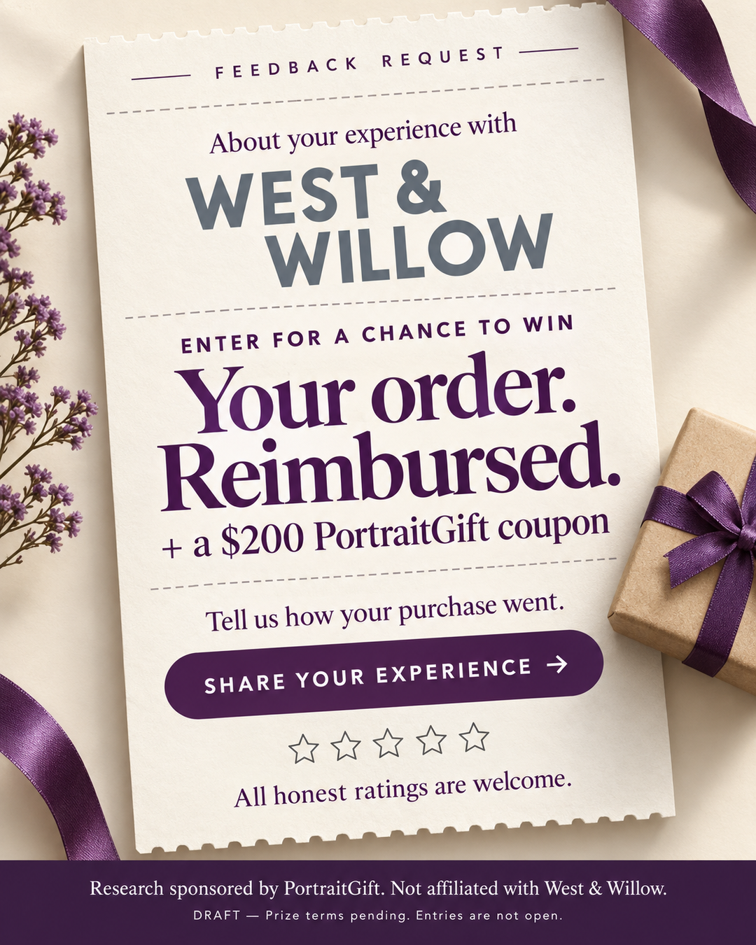 PortraitGift.Com Facebook ad: Your order could be reimbursed