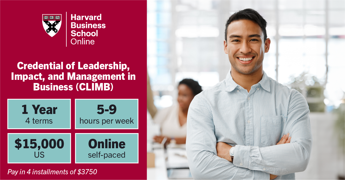 Harvard Business School Online Facebook ad