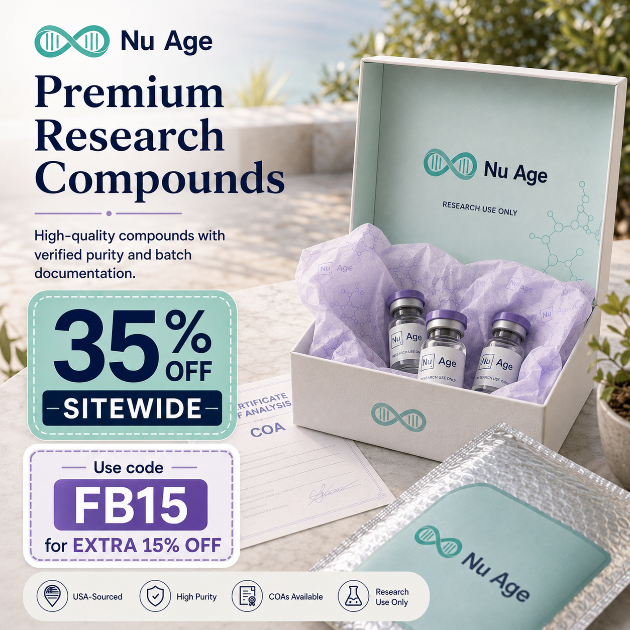 Nuage Research Facebook ad: 35% OFF + Extra 15% with FB15