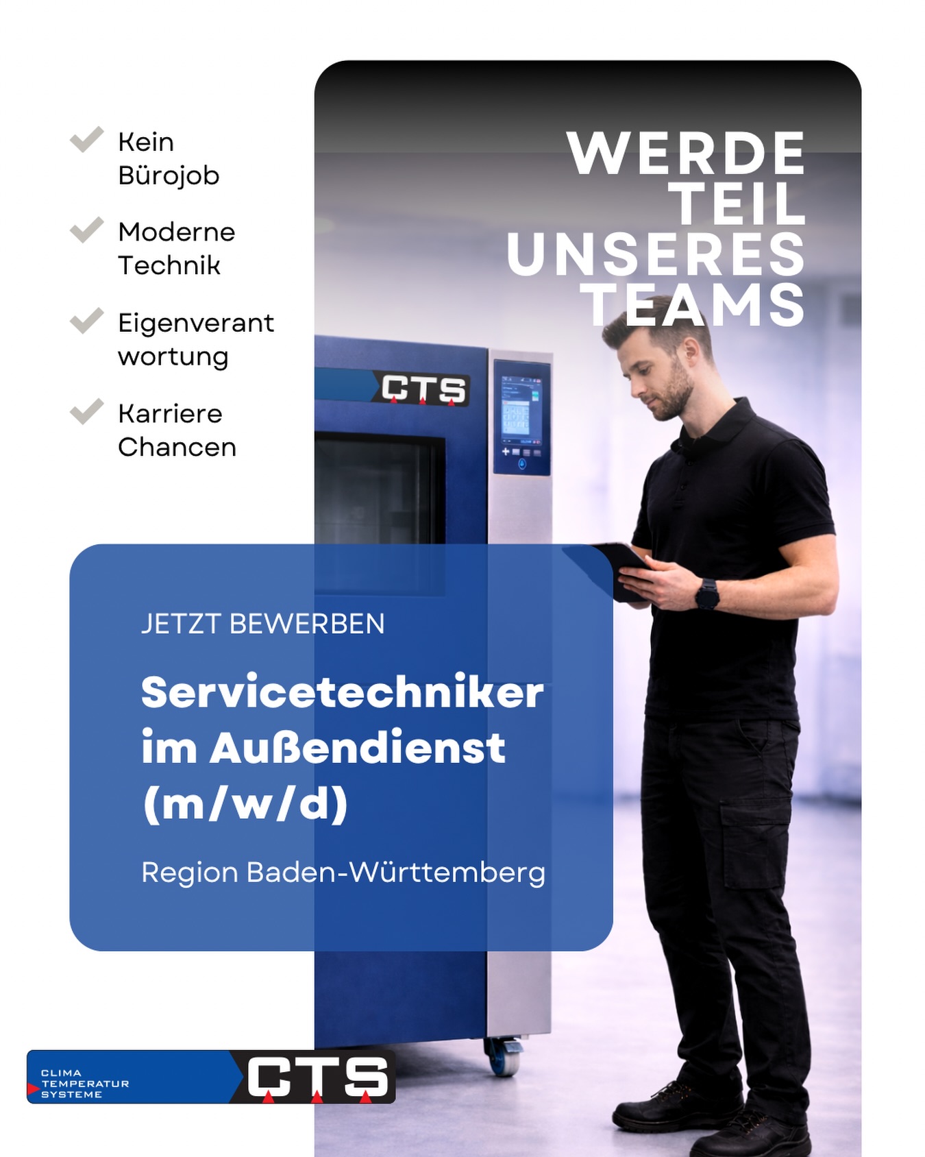 CTS Umweltsimulation Facebook ad: Du hast keine Lust auf einen klassischen Bürojob…