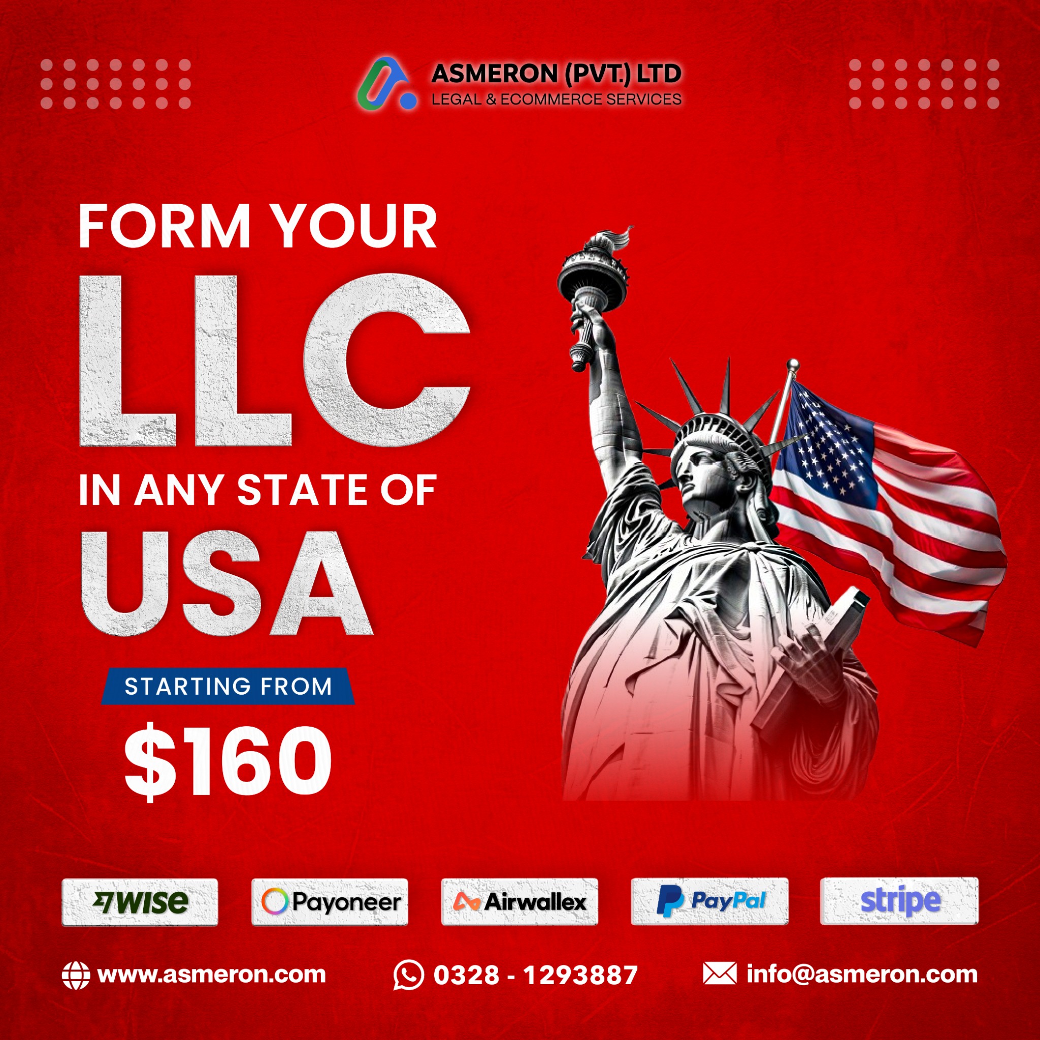Asmeron Facebook ad: Trusted USA LLC Registration Service