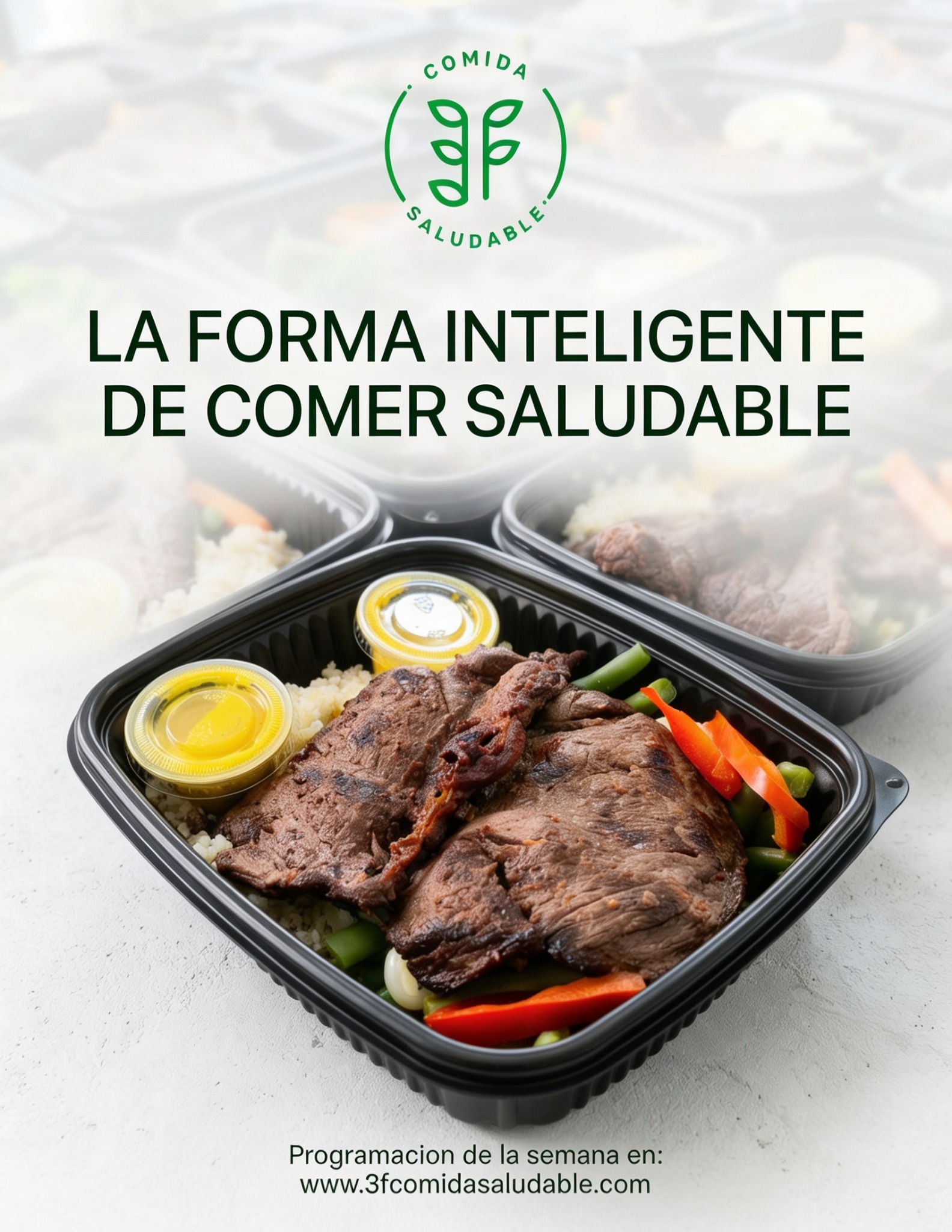 3F comida saludable Facebook ad: Chatea con nosotros