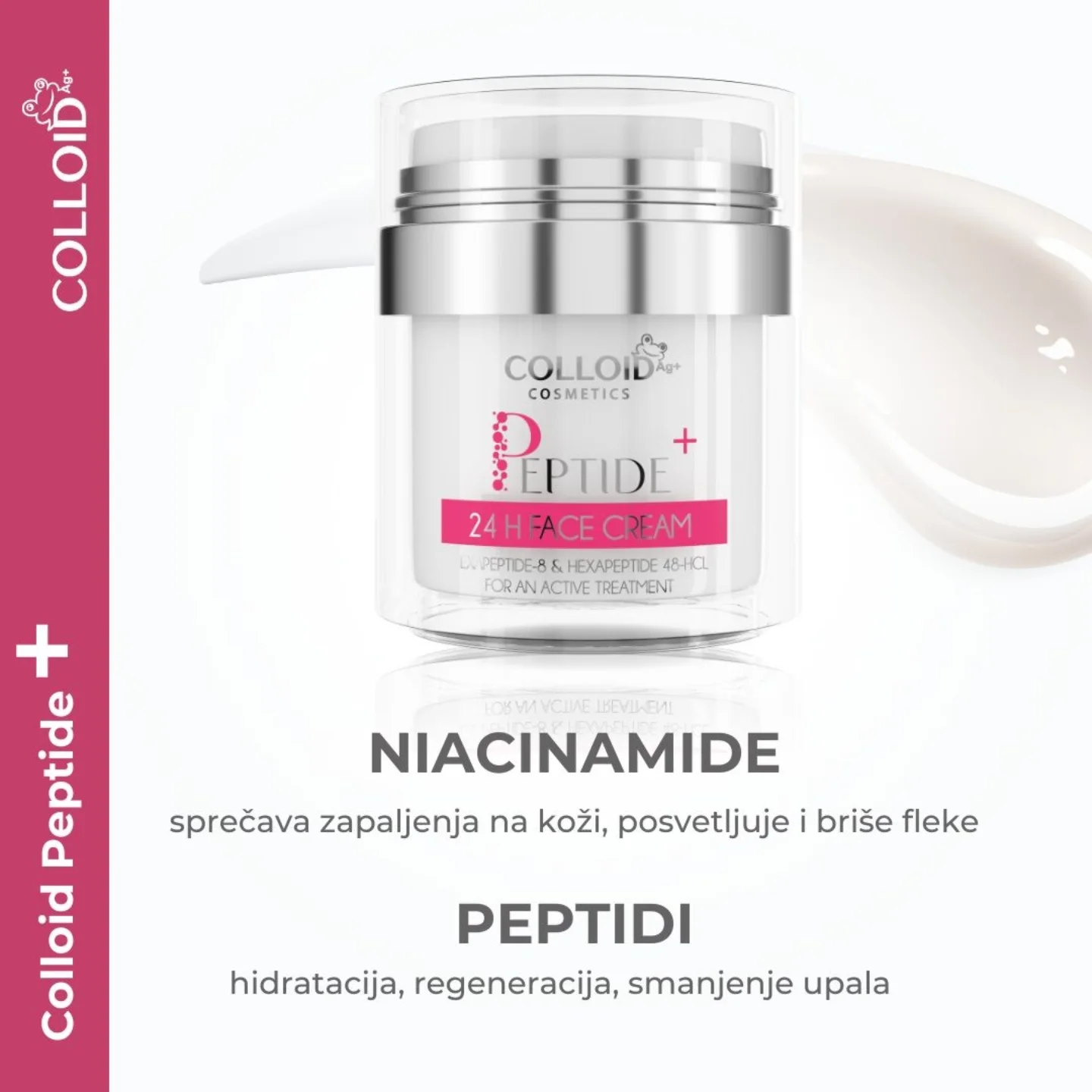 Koloid Insta Facebook ad: NOVO Colloid PEPTIDE + KREMA, REVOLUCIJA U ANTI-AGING…