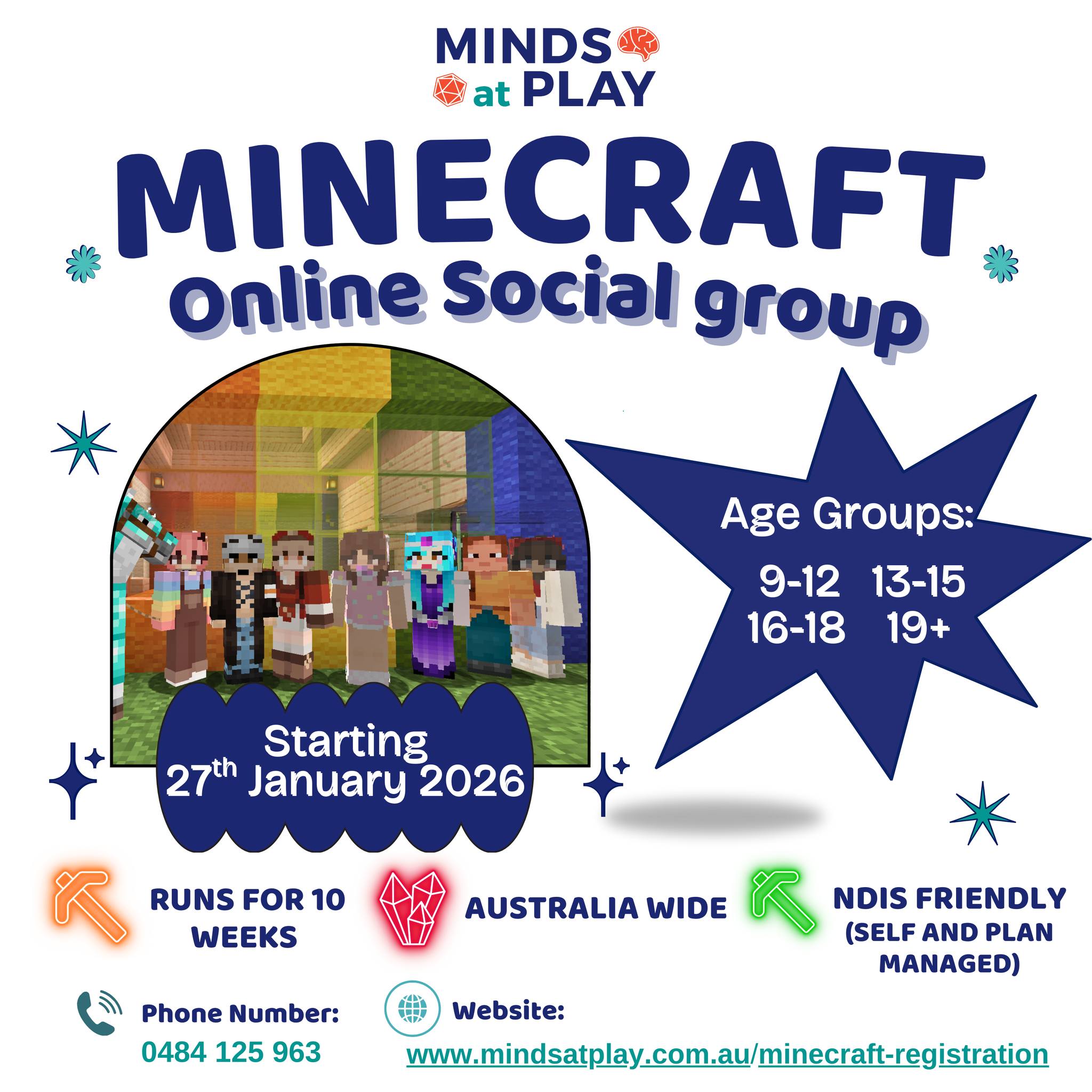 Minds At Play Facebook ad: 1. Minecraft Social Group - Minds At Play