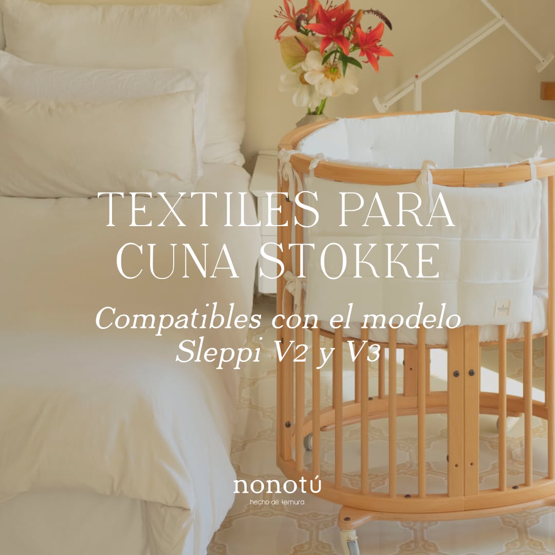 Nonotú Facebook ad: Textiles para cuna Stokke hechos a mano