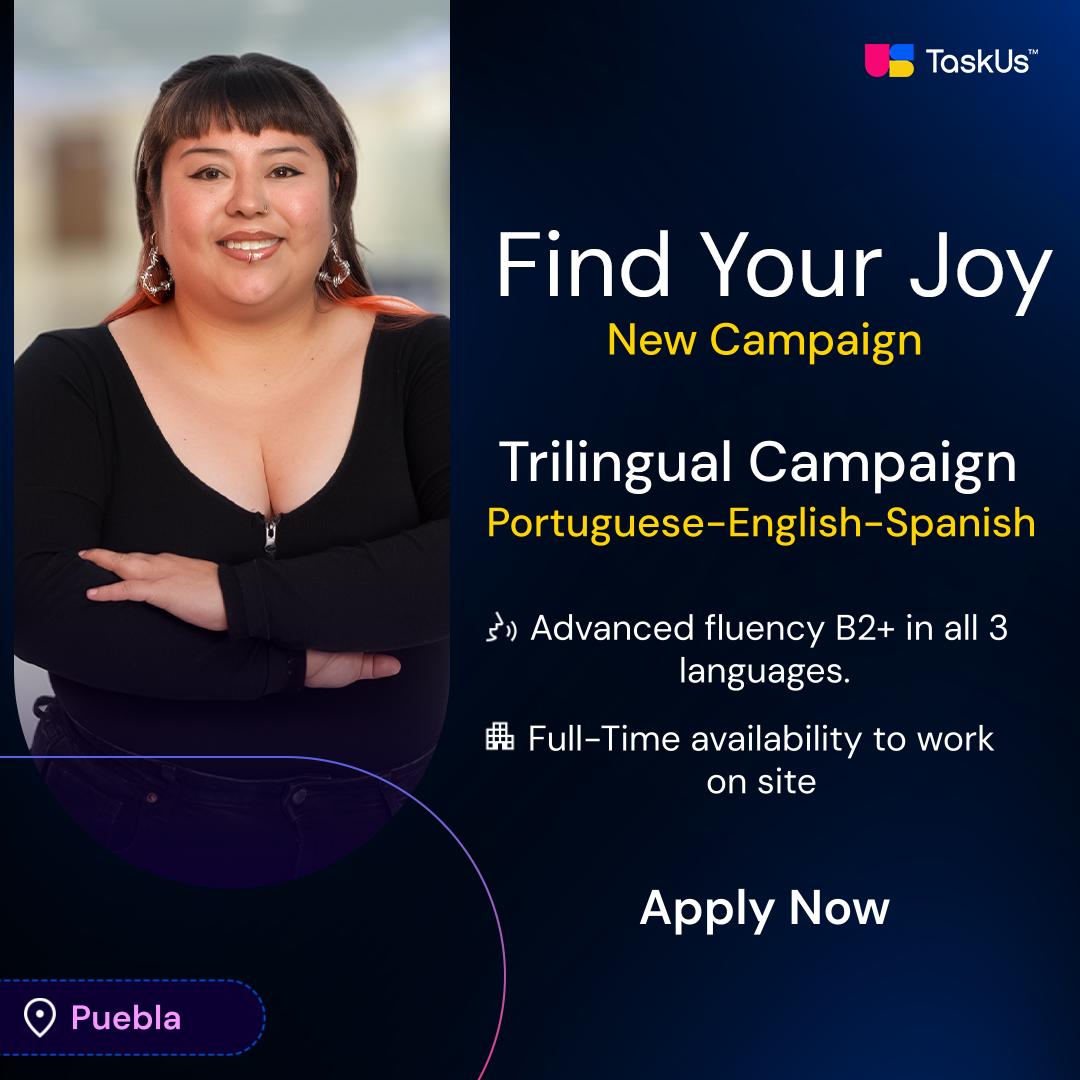 TaskUs Facebook ad: WE ARE HIRING: Trilingual Speakers!