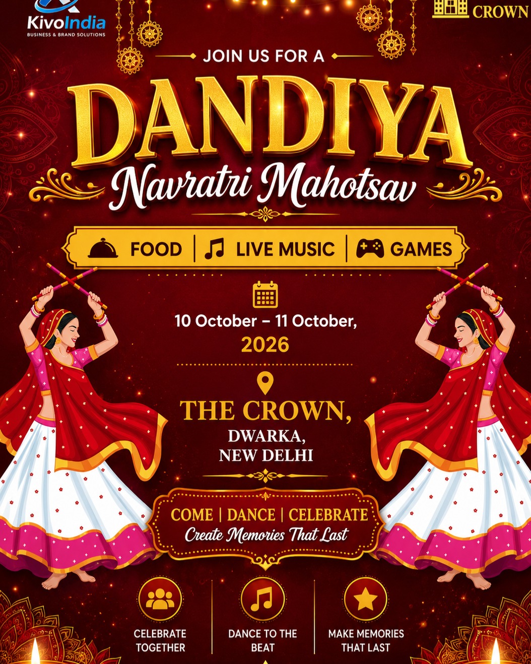 kivoindia_events Facebook ad: Dandiya Navratri Mahotsav 3.O