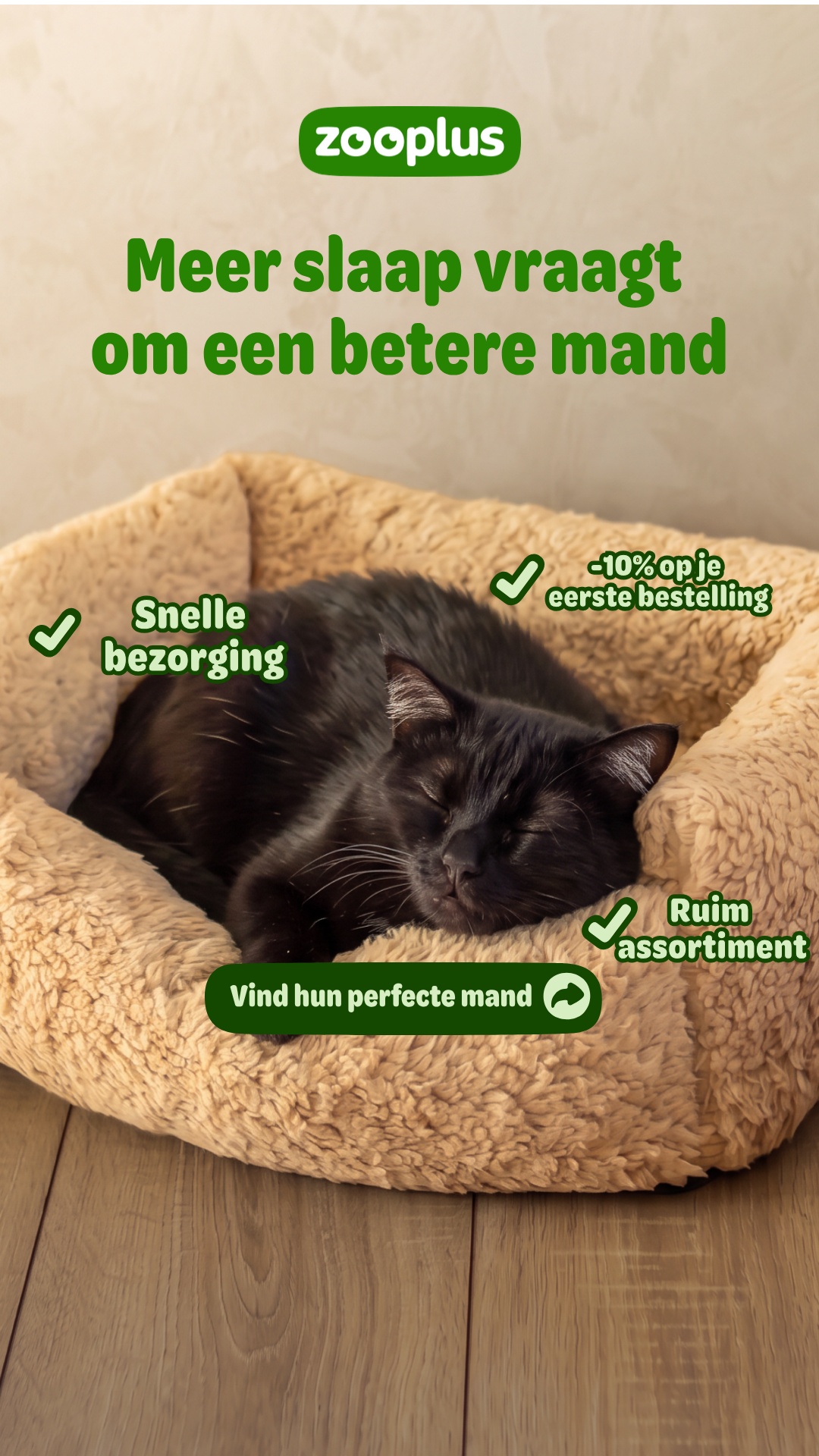zooplus Facebook ad: Kattenmanden & kattenholletjes Selecteer uit 336 producten.