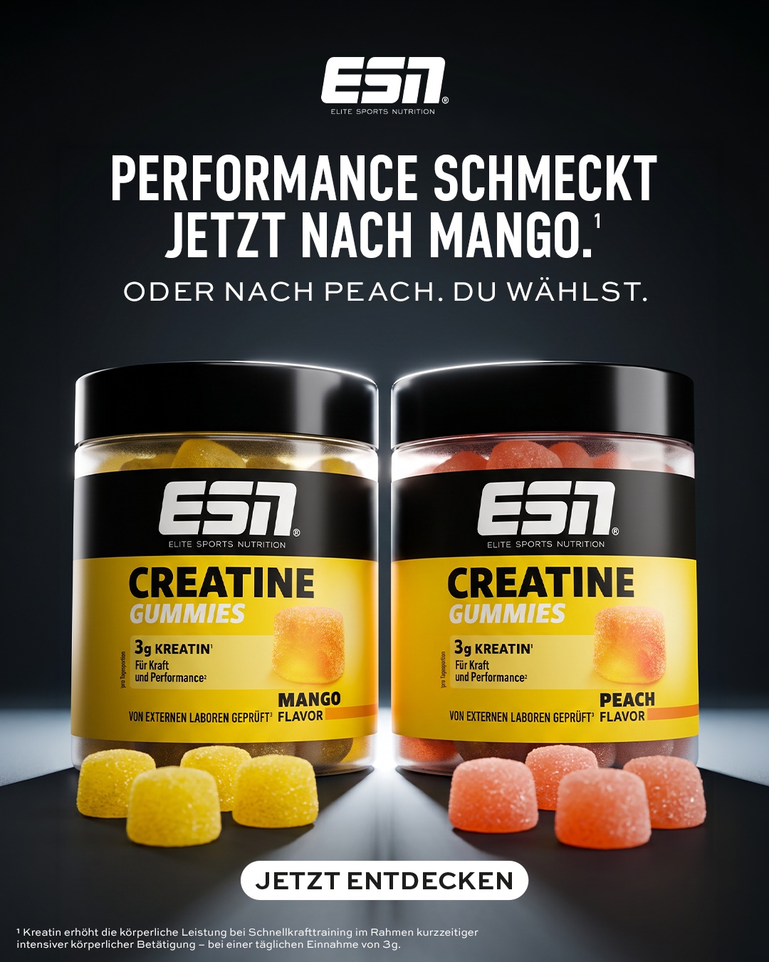 ESN Facebook ad: Das besterforschte Supplement der Welt, jetzt als Gummie