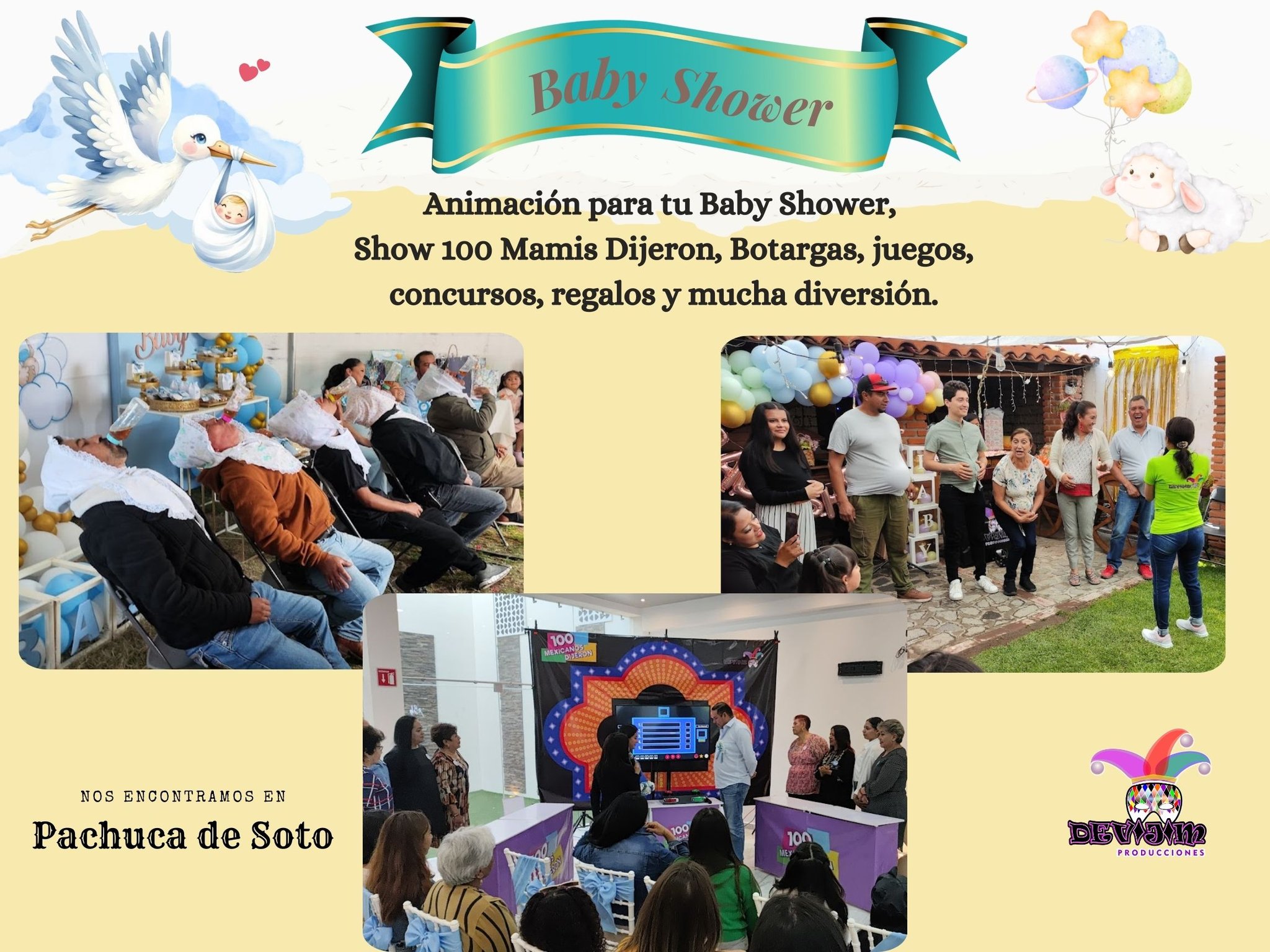 Producciones Devijim Facebook ad: ¿Quieres que tu Baby Shower sea inolvidable?