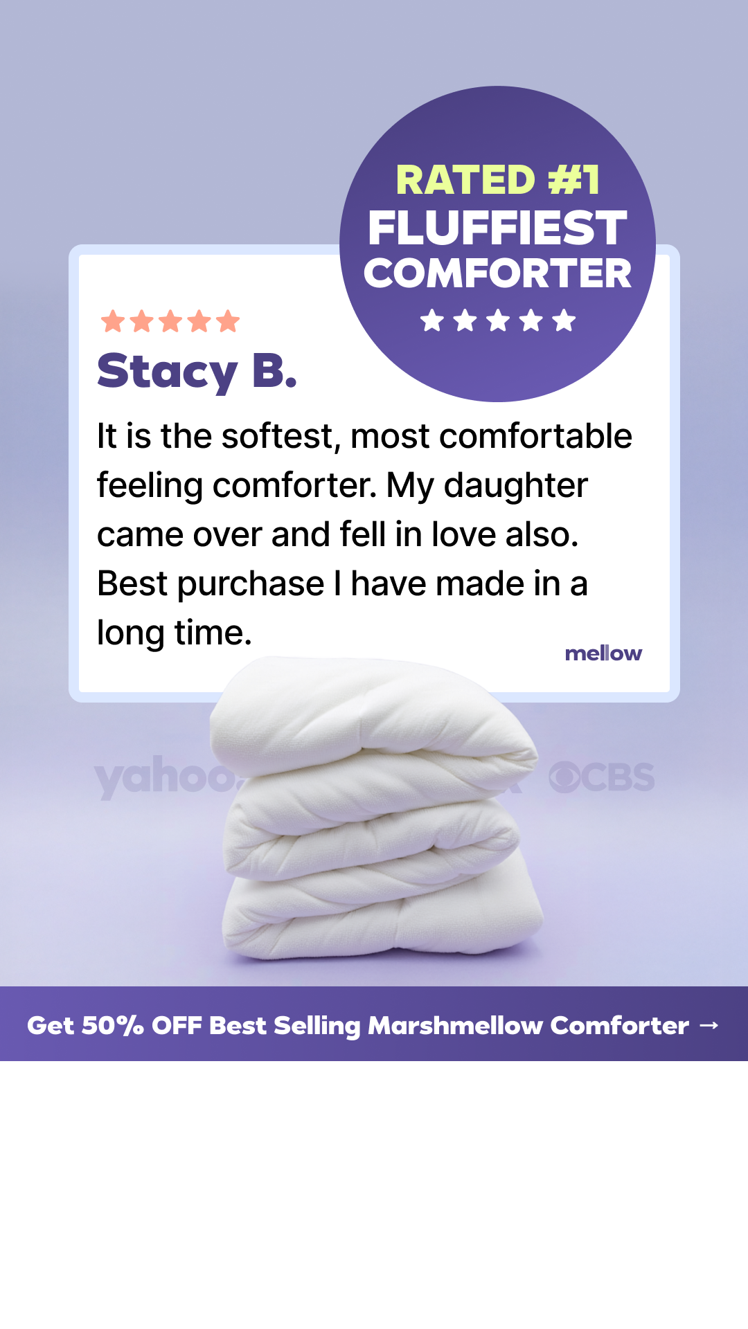 Mellow Bedding Facebook ad from Feb 24, 2026