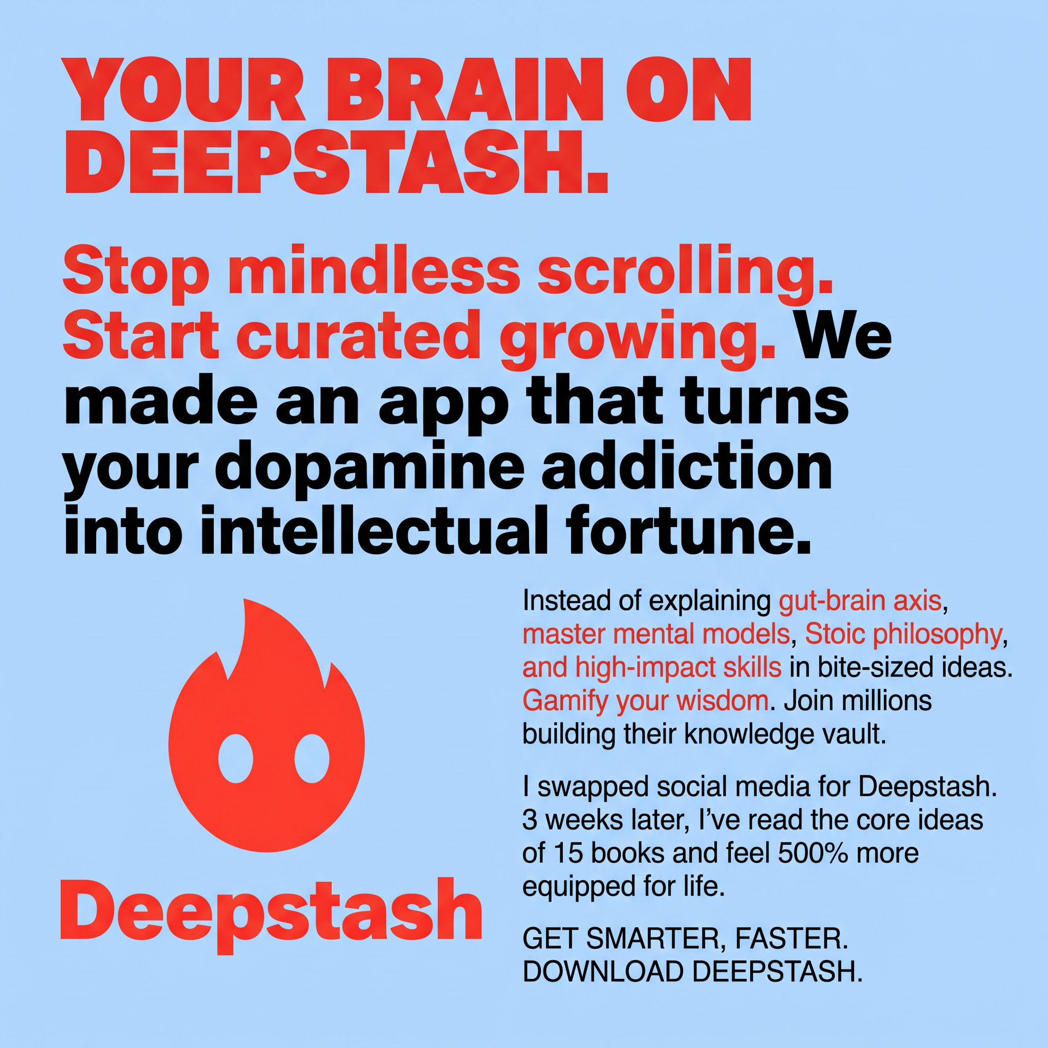Deepstash Facebook ad