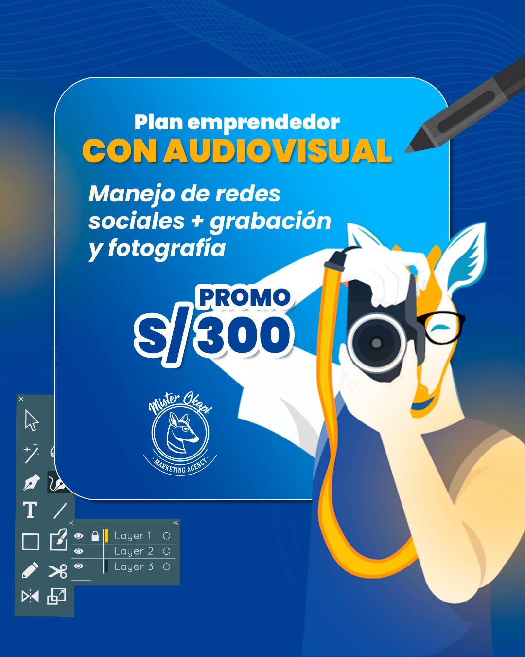 Mister Okapi Facebook ad: Llevamos tu marca al siguiente nivel
