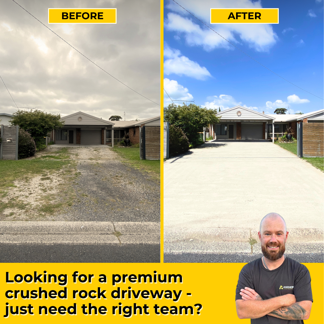 Anchor Earthworks Facebook ad: Crushed Rock Driveway Experts, Bass Coast