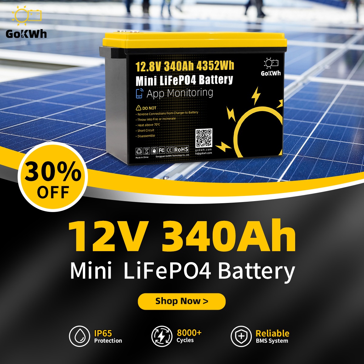 GoKWh Facebook ad: 8000+ Cycles! High-Performance LiFePO4 Battery, Now…