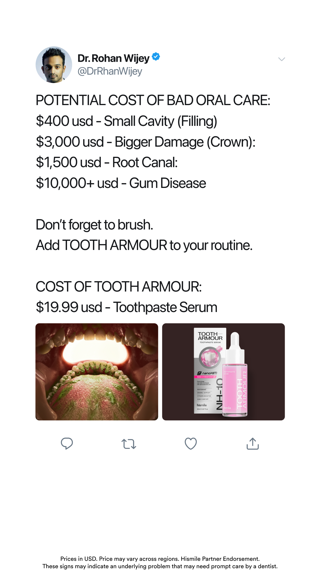 Hismile Facebook ad