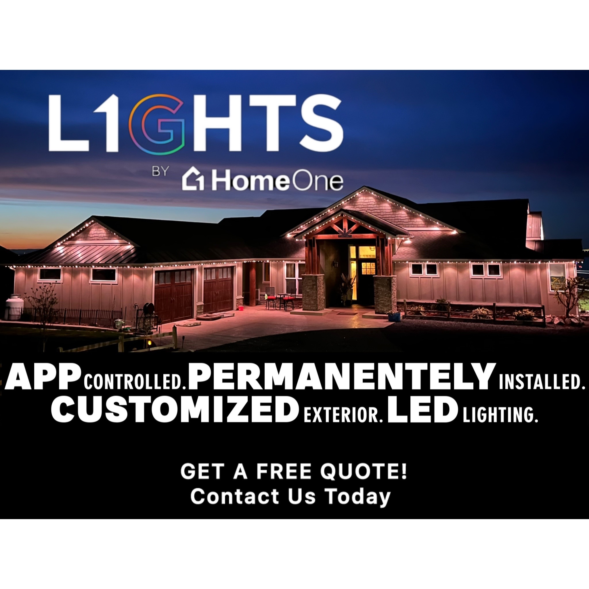 Home One Moses Lake WA Facebook ad: Permanent LED Lighting!
