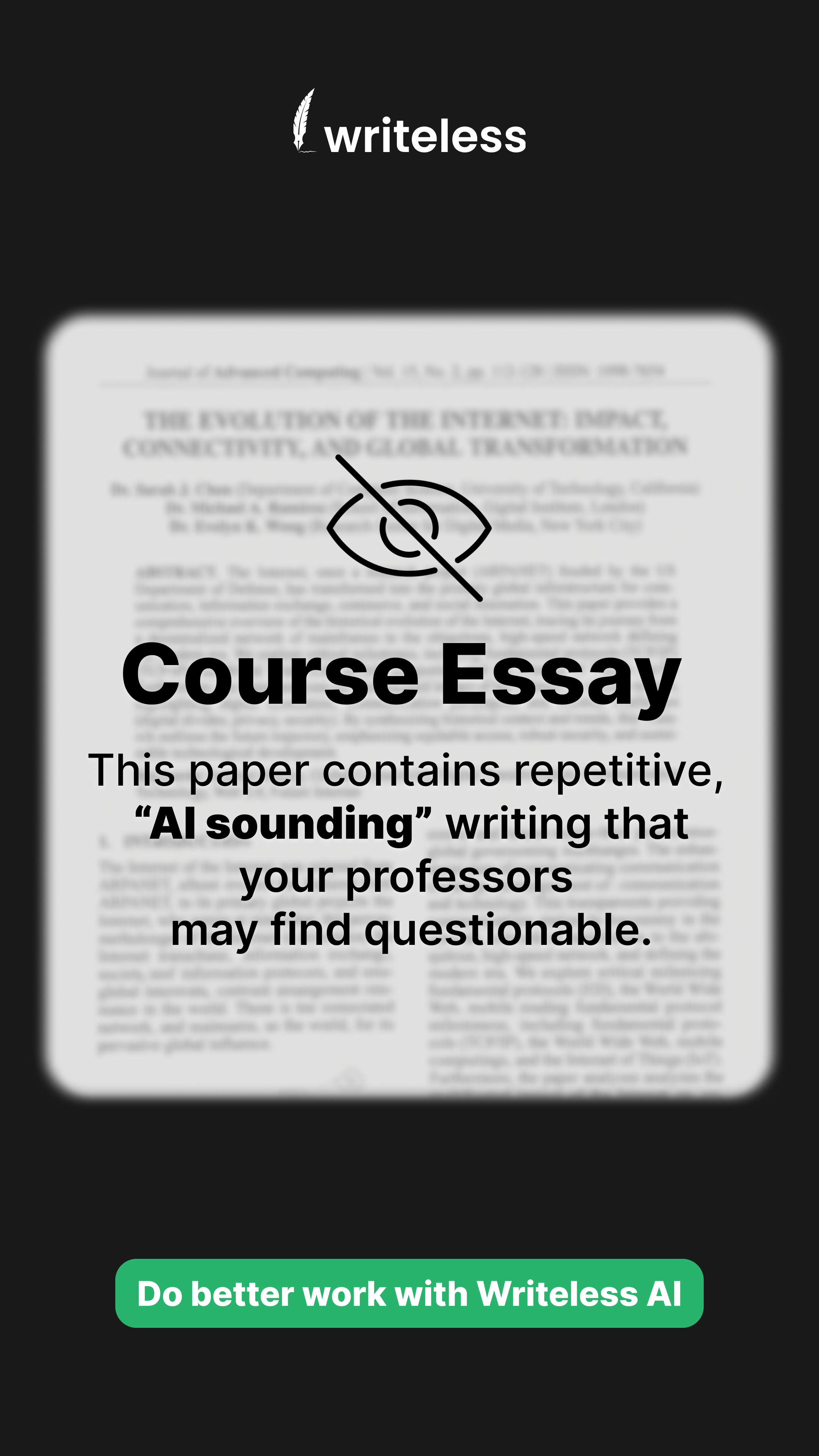 Writeless AI Facebook ad