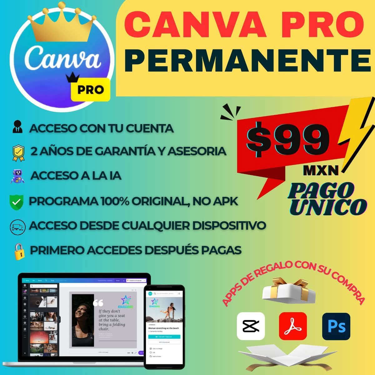 SuperWeb Facebook ad: CANVA PRO PERMANENTE