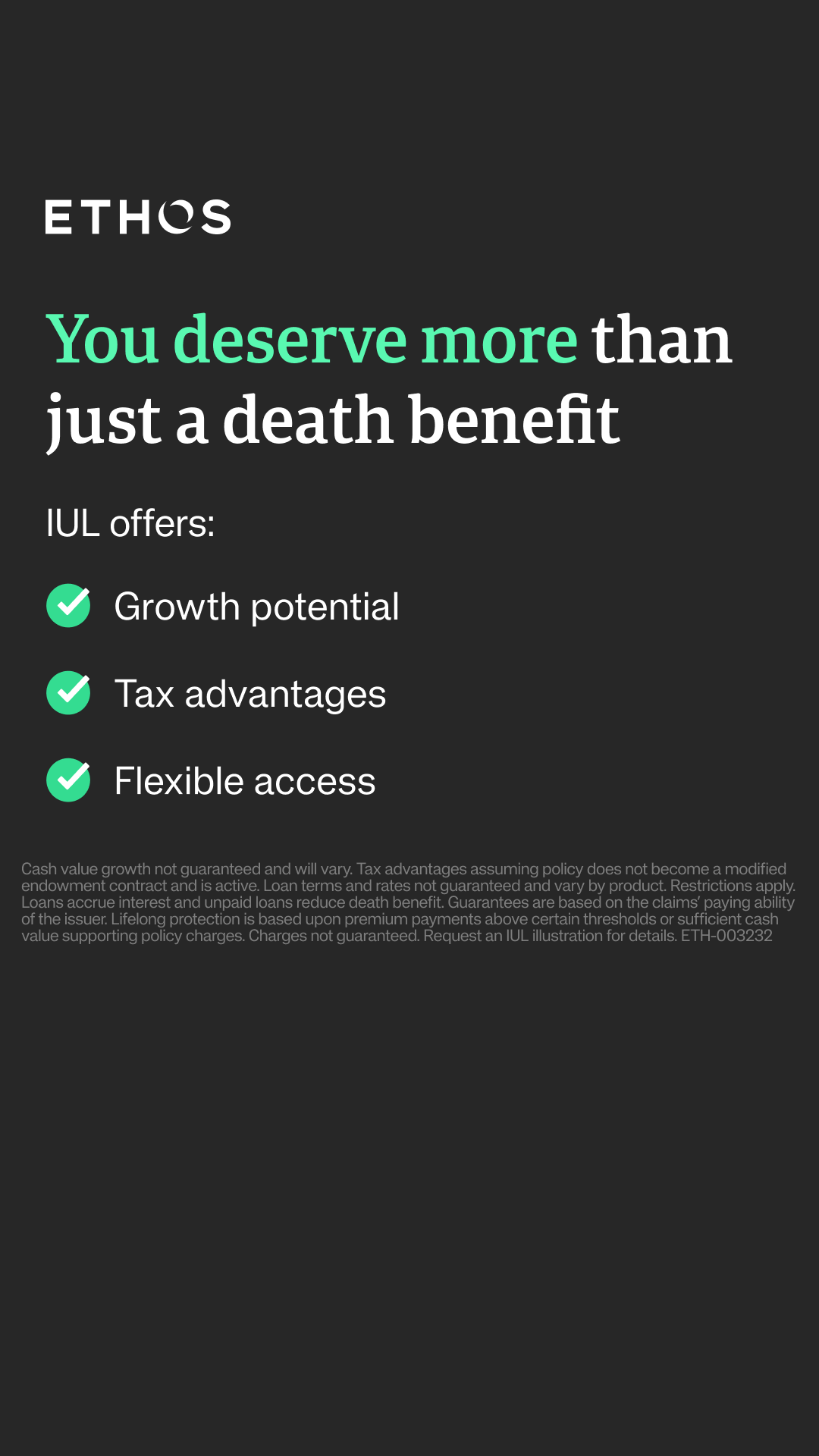 Ethos Facebook ad
