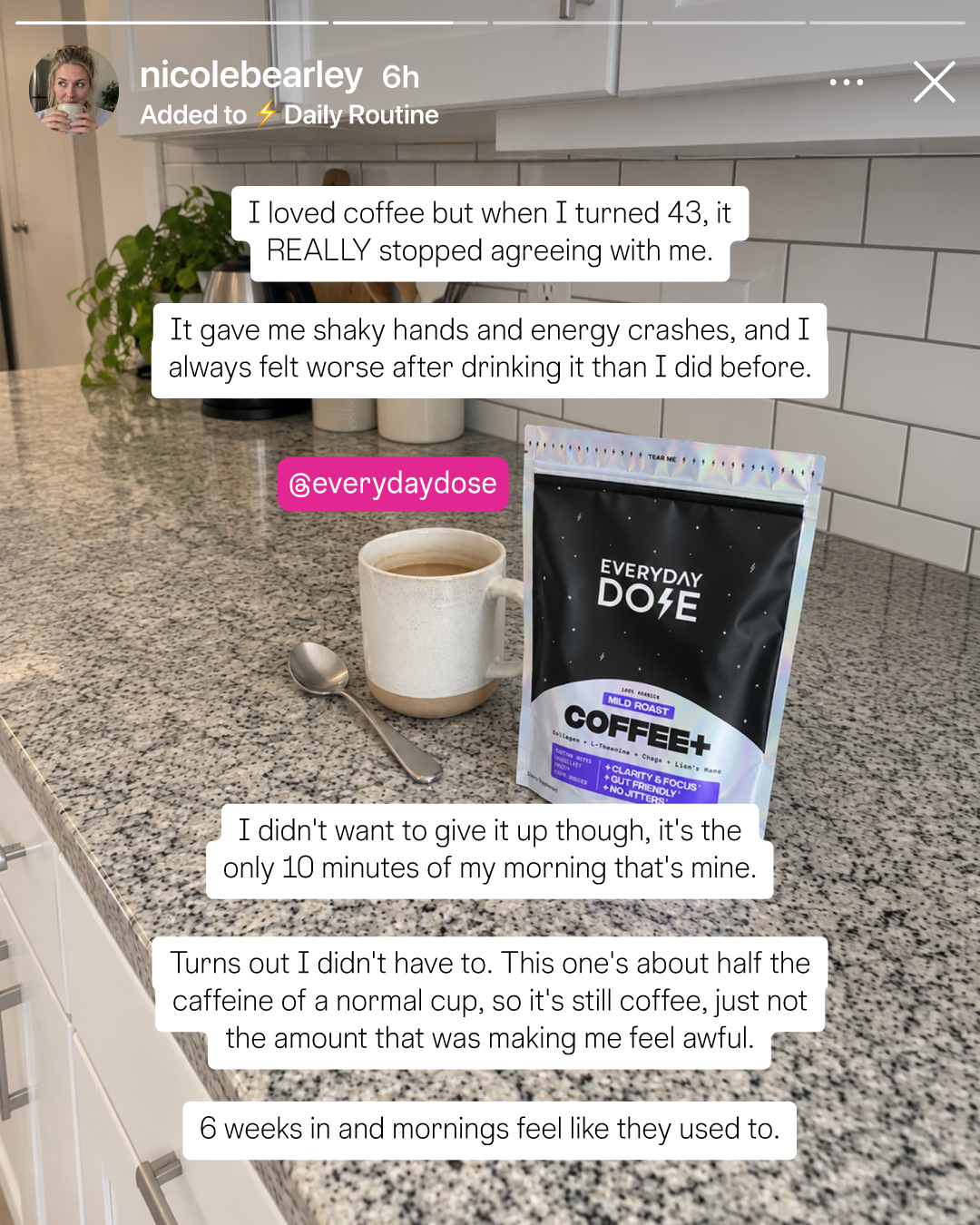Everyday Dose Facebook ad: Pour Yourself Coffee That Does More