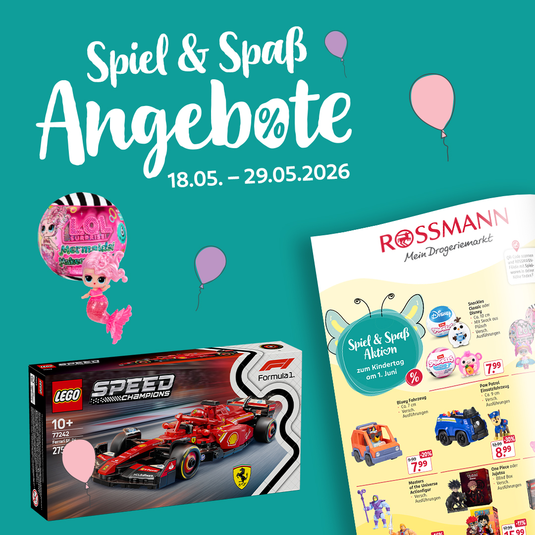 Rossmann Facebook ad: Die besten Spielwaren-Angebote bei ROSSMANN
