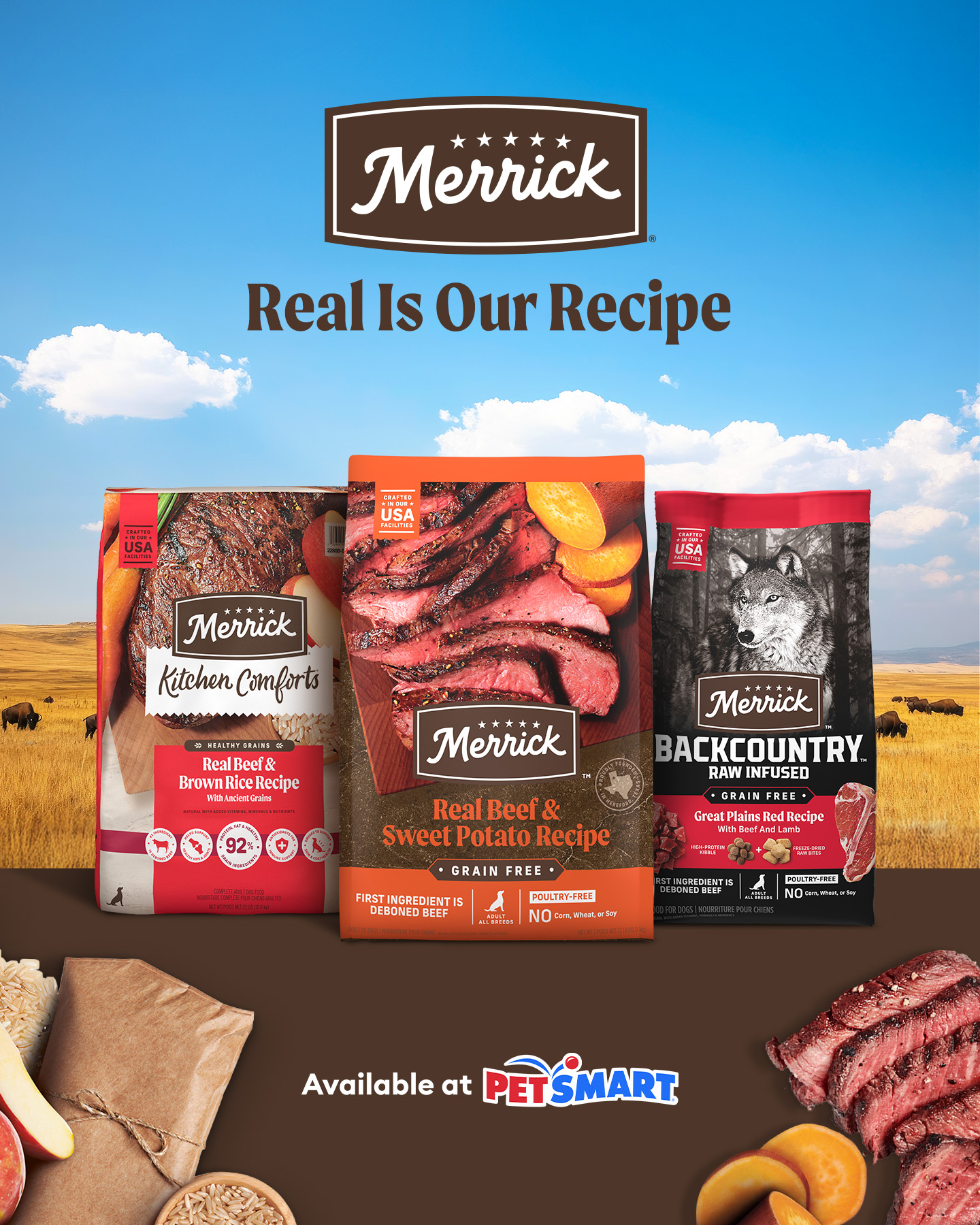 PetSmart Facebook ad: Merrick. Real Is Our Recipe