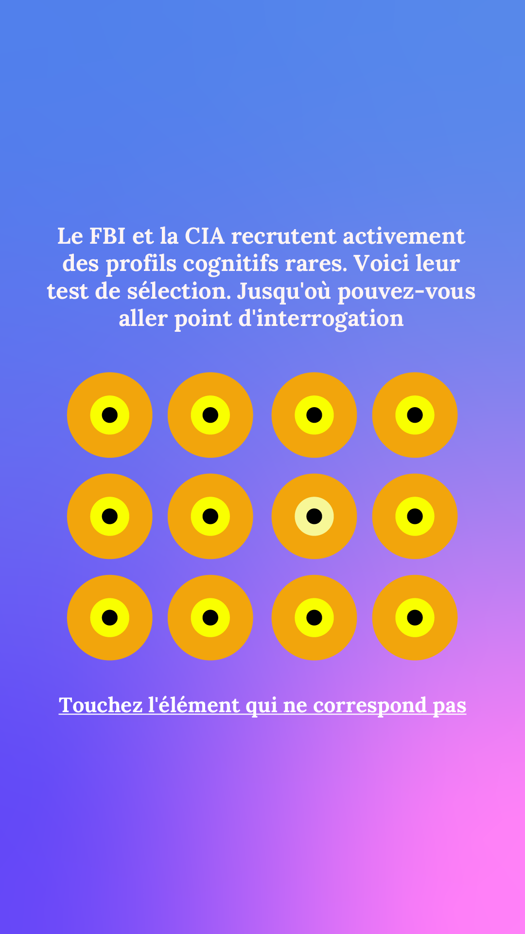 International IQ test Facebook ad