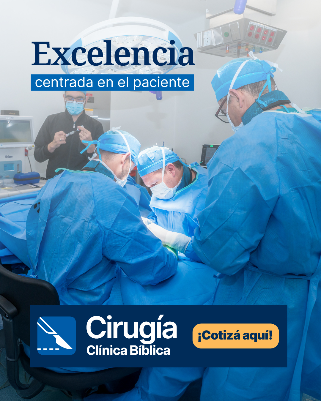 Clínica Bíblica Facebook ad: Detrás de cada cirugía exitosa hay mucho más…