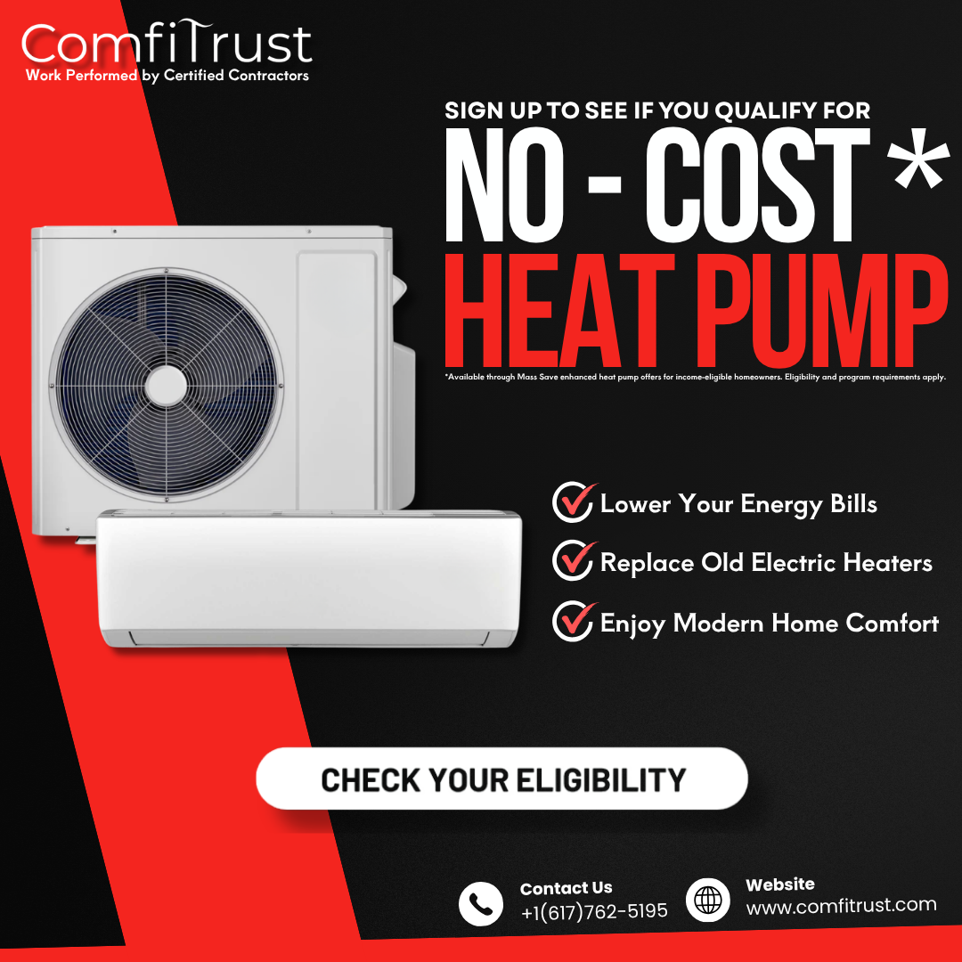 Comfitrust Facebook ad: FREE Heat Pump for MA Homeowners