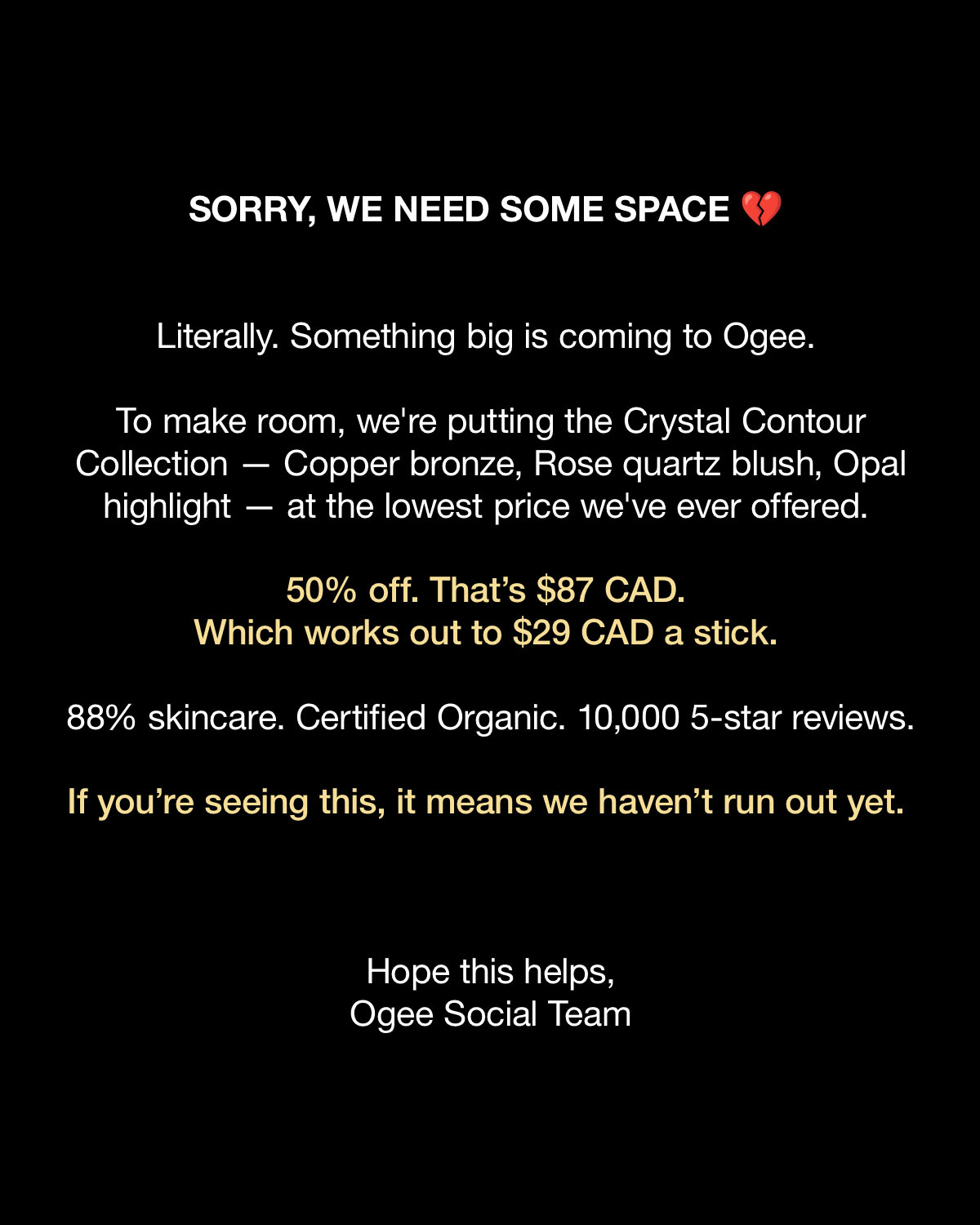 OGEE Facebook ad